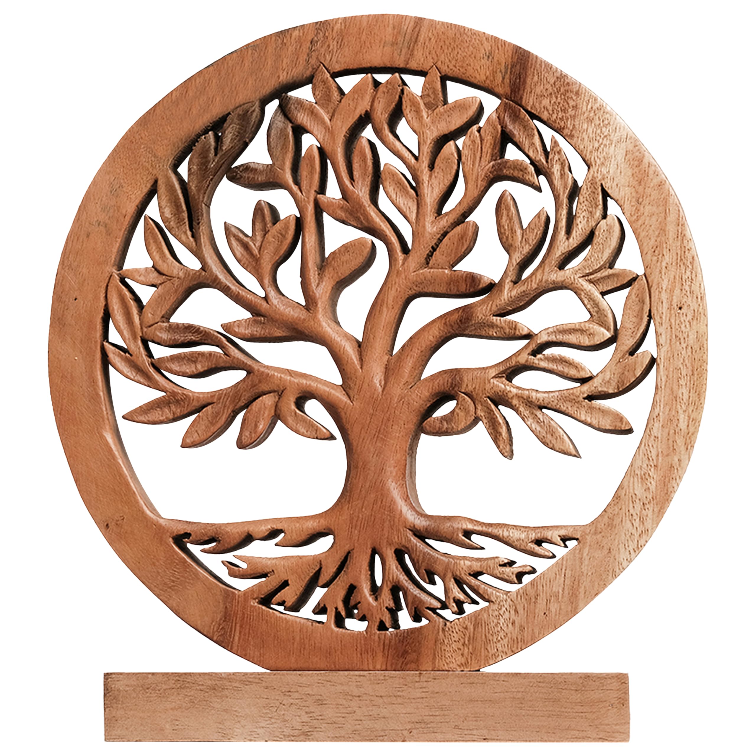 Decozen Wooden Tree of Life Sculpture - Unique Mother's Day & Birthday Gift for Mom, Handcrafted Home Decor for Living Room, Office, Shelf, Fireplace Mantel - Perfect Farmhouse & Boho Style Tabletop Decoration - Ideal for Mother's Day Celebrations & Home Styling