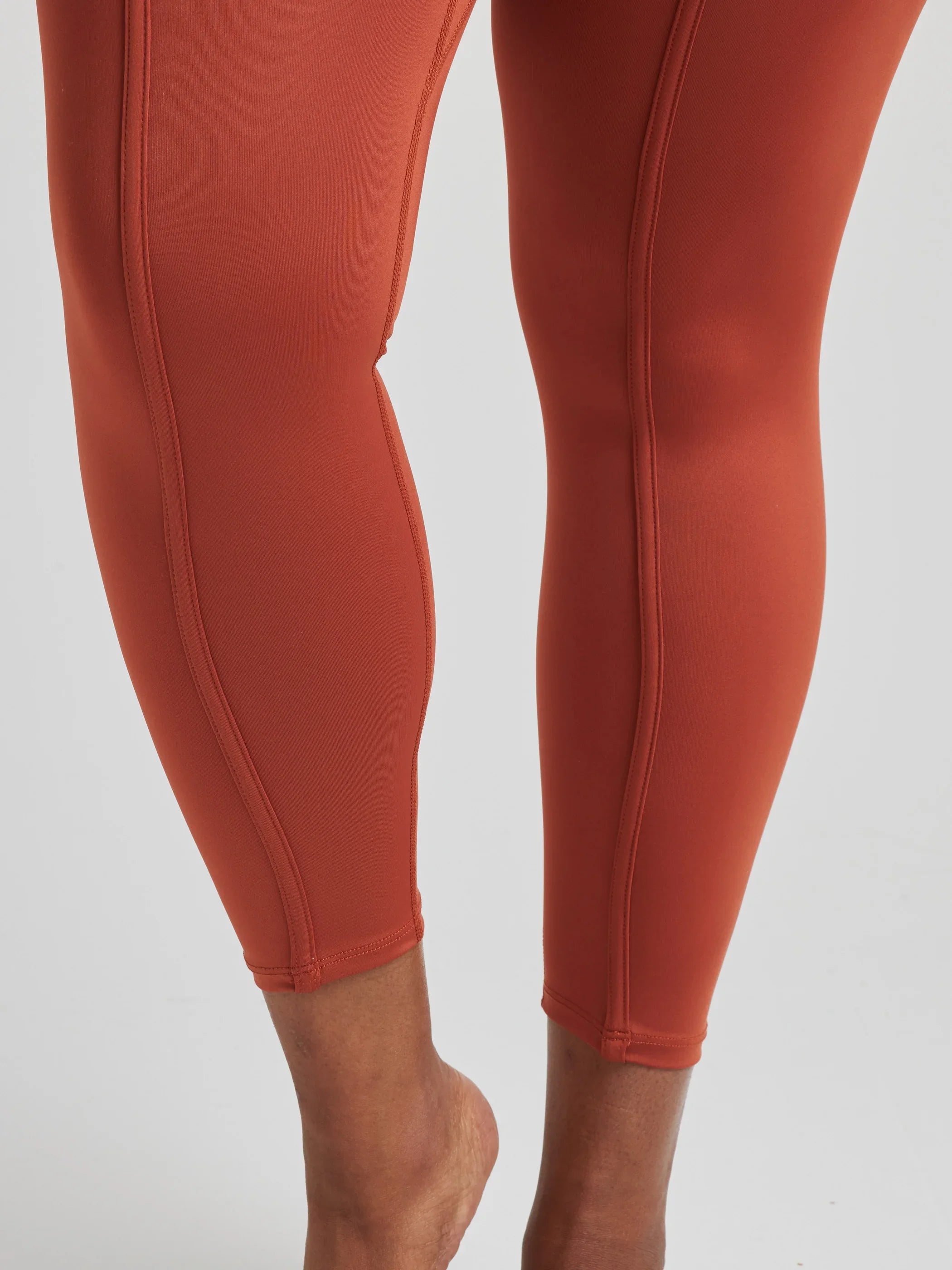 Contour 7/8 High-Waist Yoga Leggings for Women - Baked Clay Color | Workout, Running, Gym & Lounge Wear