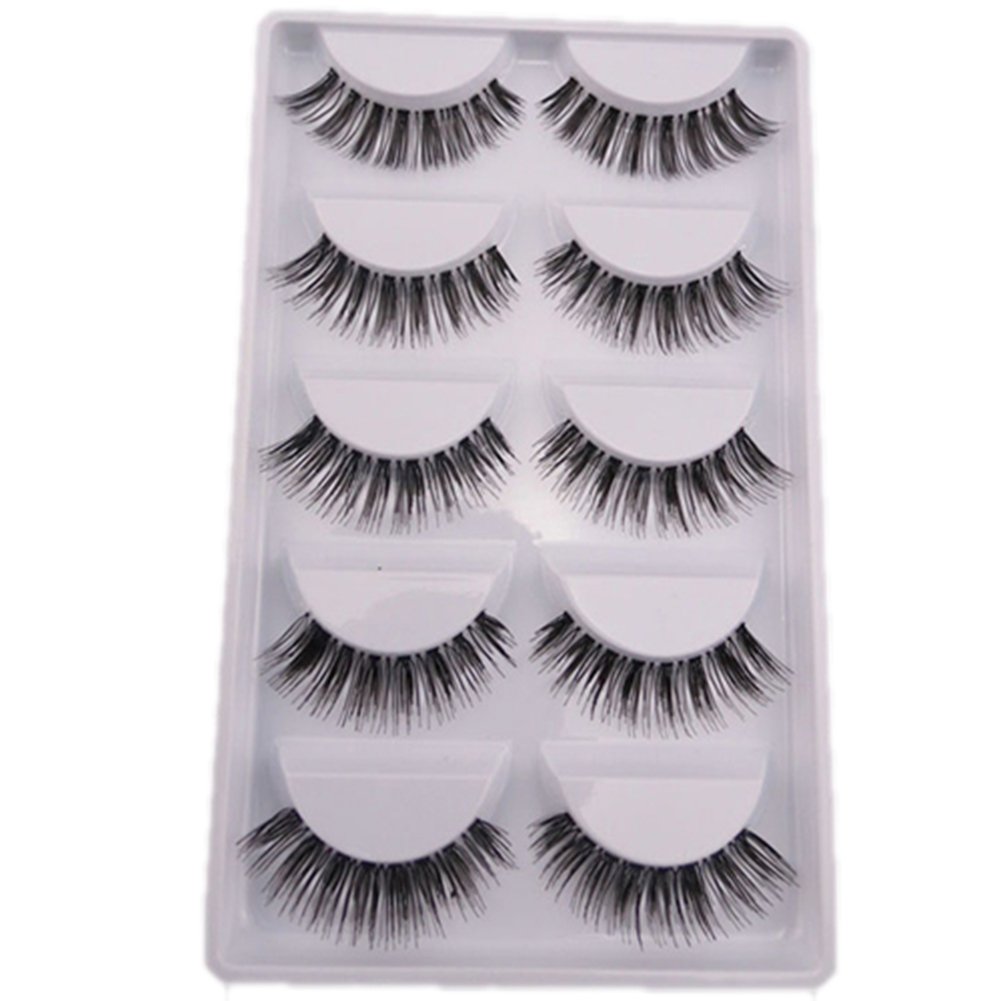 Bluelans® 5 Pairs Natural Look Fake Eyelashes - Soft & Lightweight False Eyelash Extensions for Everyday Makeup | Perfect for Parties, Weddings & Special Occasions