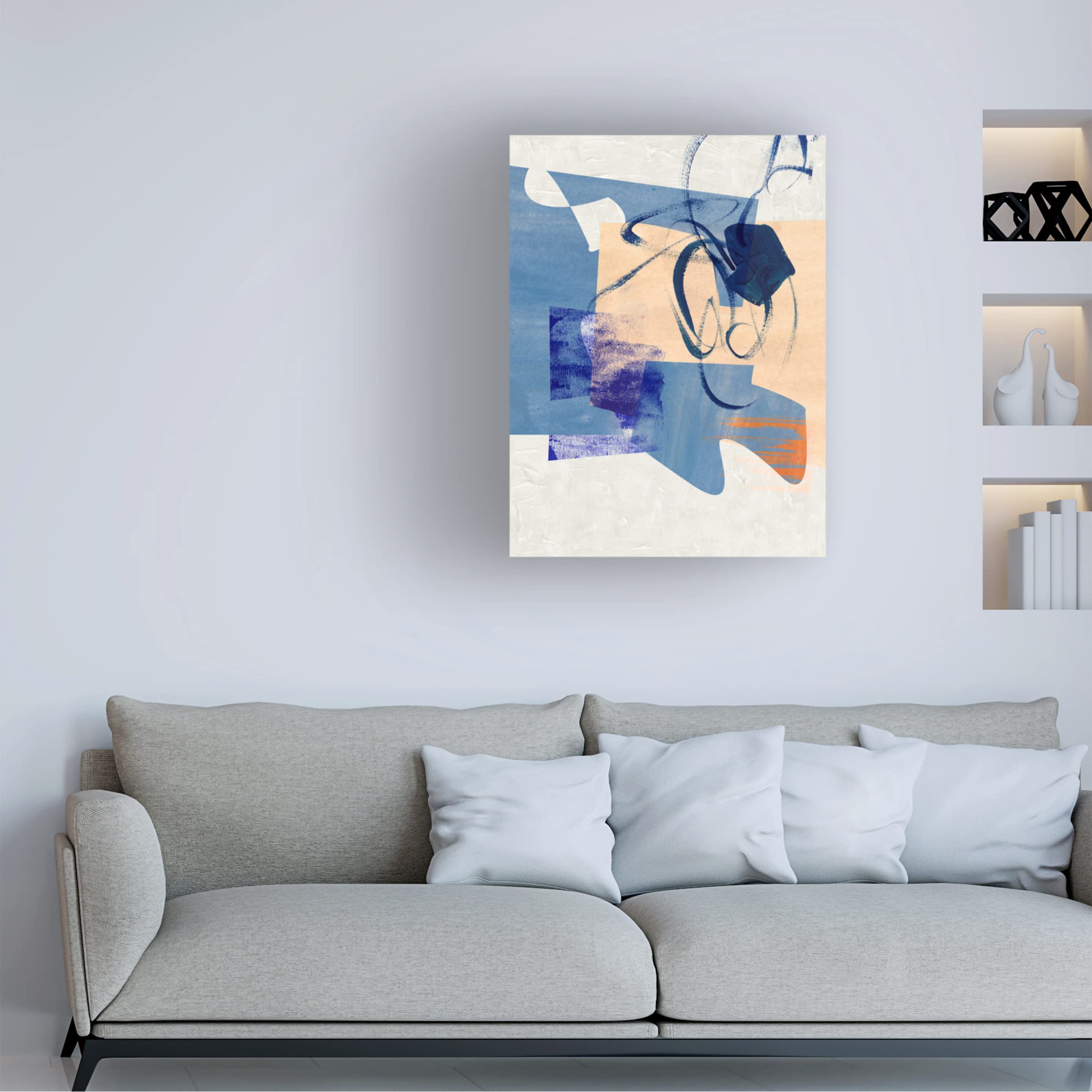 Trademark Fine Art 'Night Fragment IV' Canvas Wall Art by Melissa Wang - Modern Abstract Painting for Living Room, Bedroom & Office Decor
