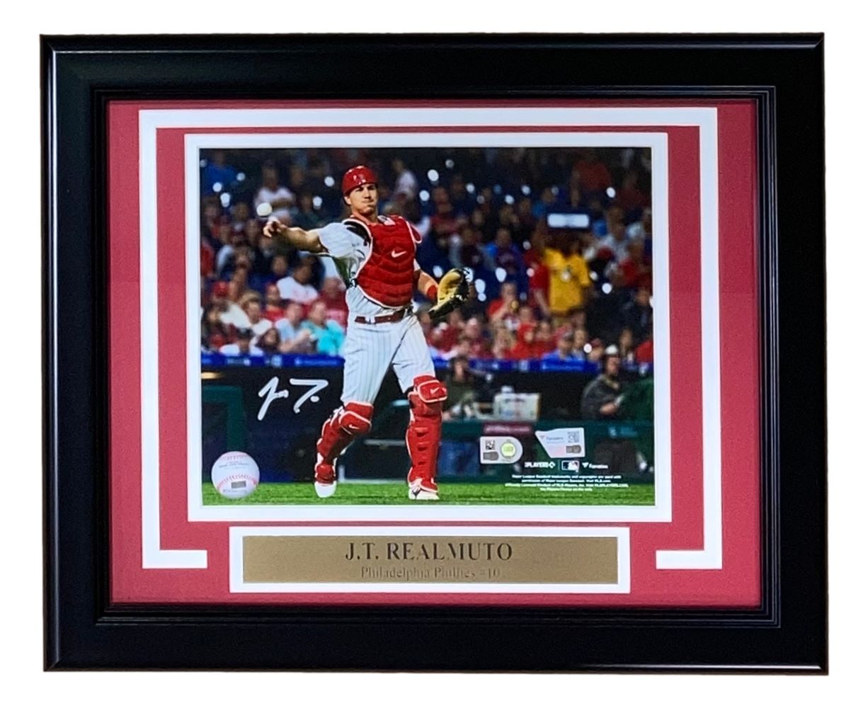 JT Realmuto Autographed Framed 8x10 Photo - Philadelphia Phillies Memorabilia - Certified Collectible for Baseball Fans - Perfect for Home, Office, or Man Cave Decor
