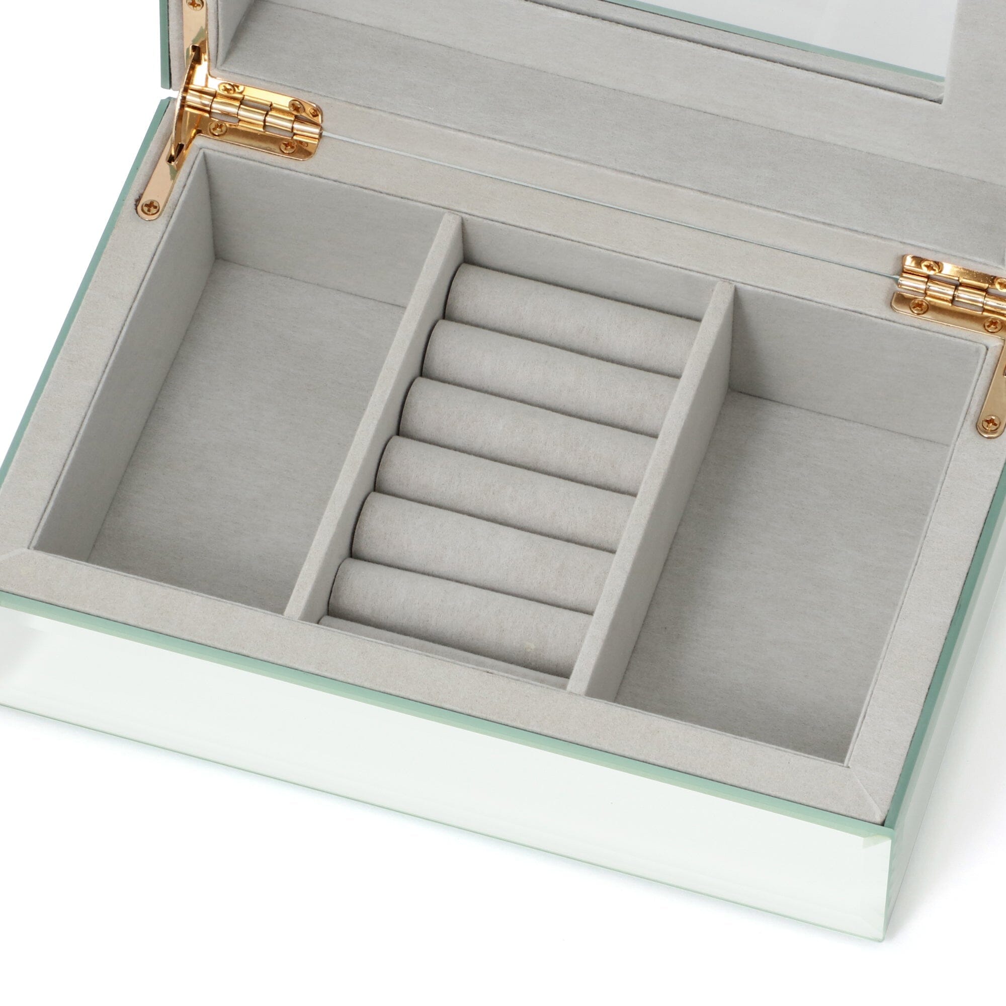 Small Mirror Jewelry Box - Elegant Storage for Rings, Necklaces & Earrings - Perfect for Vanity, Dresser & Travel Organizer