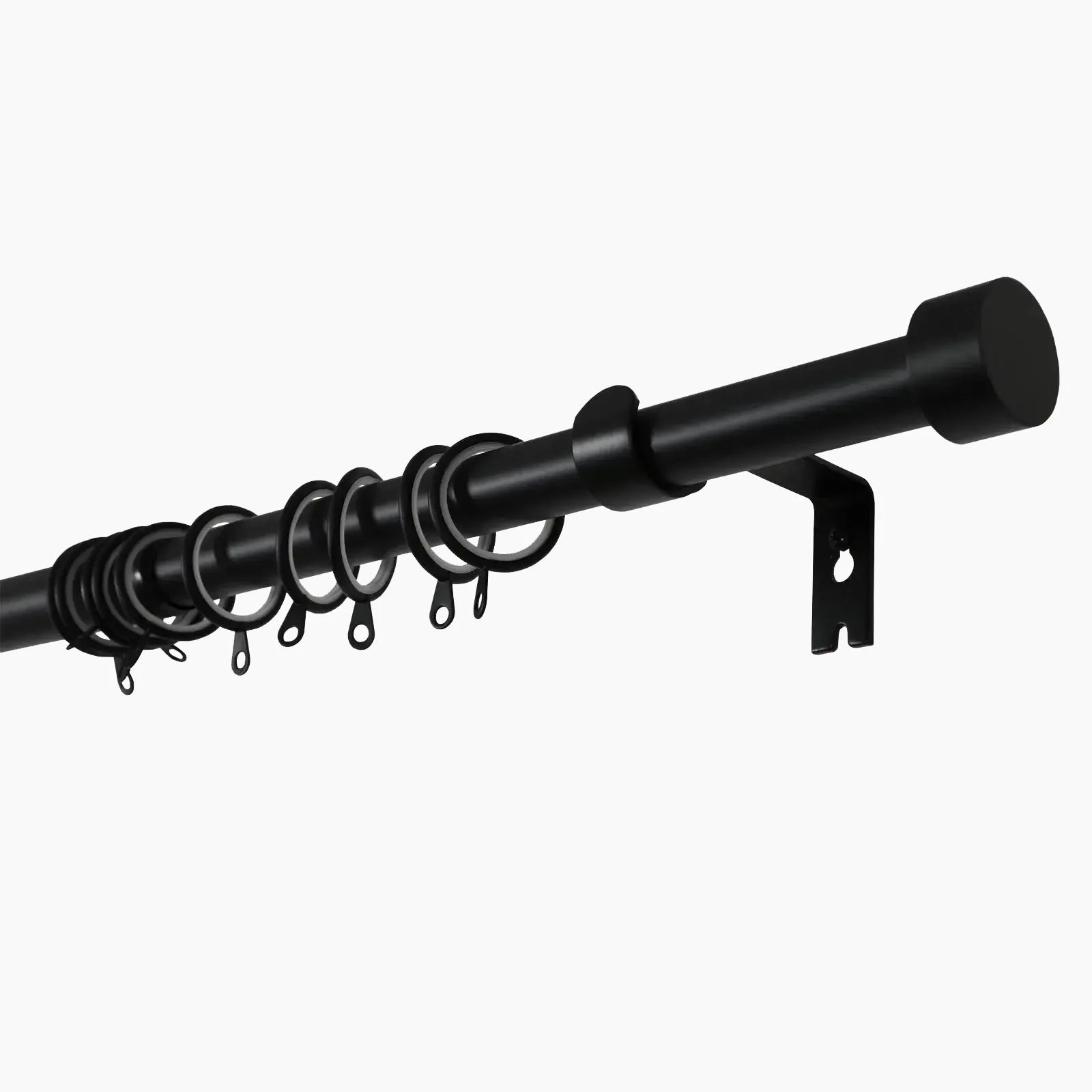 Jaylon Adjustable Curtain Rod with Rings - Extendable Window Drapery Rod for Living Room, Bedroom & Kitchen - Easy Installation for Blackout & Sheer Curtains