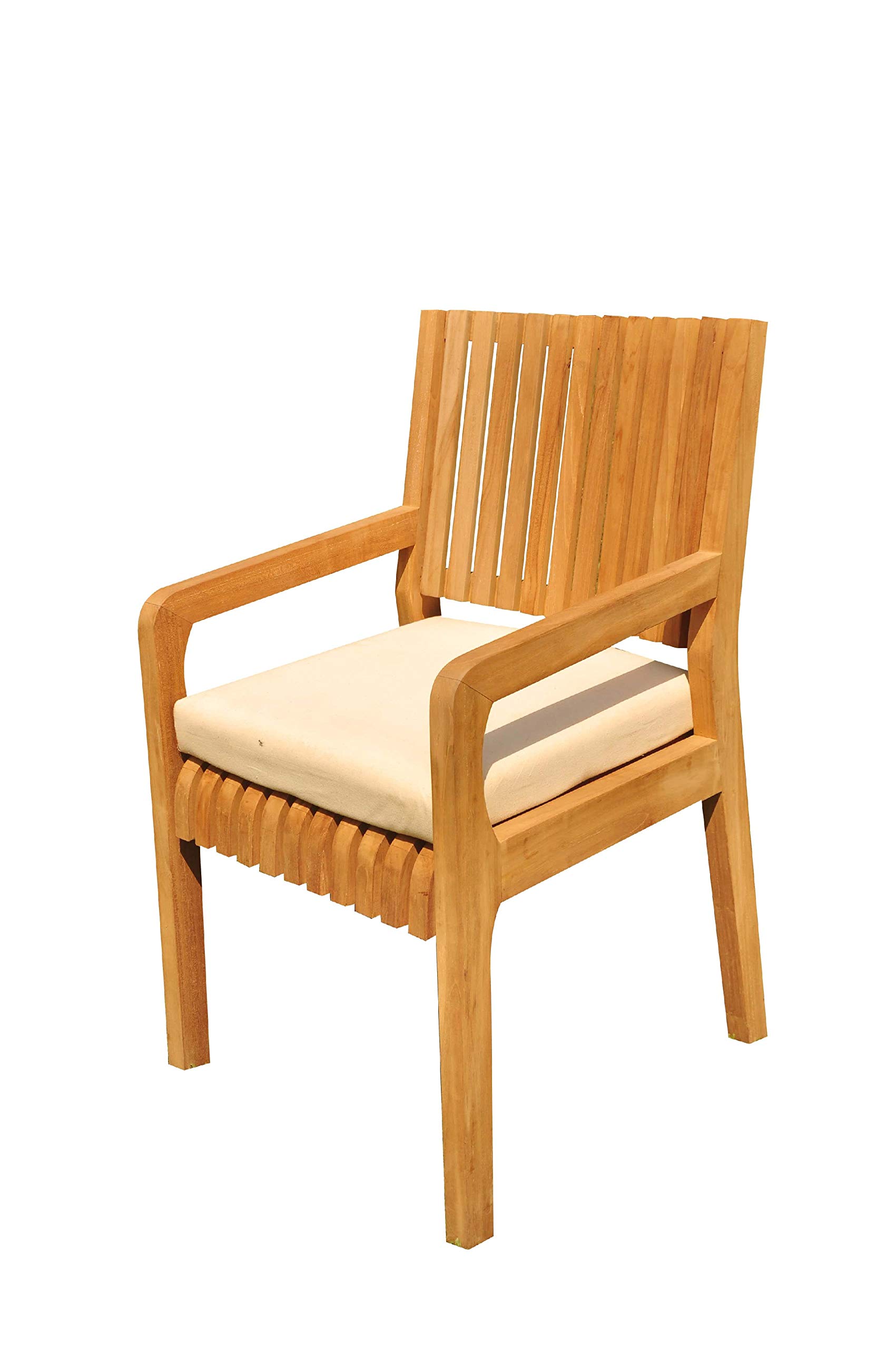 Premium Grade-A Teak Wood Luxury Single Armchair - Maldives Style Lounge Chair for Patio, Garden, or Beachfront Relaxation #36MLAA