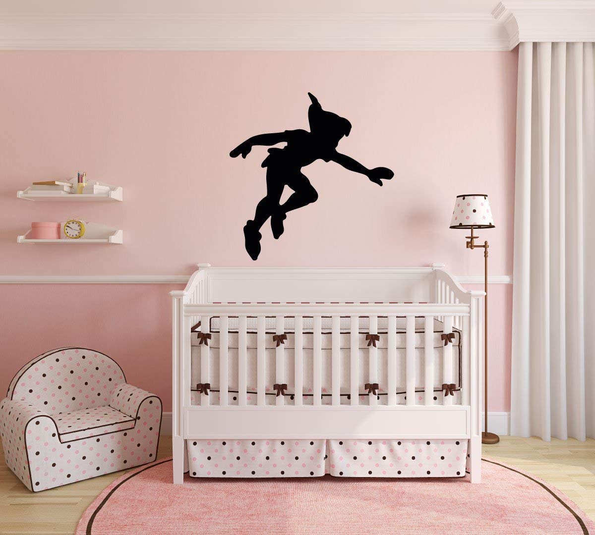 Peter Pan Wall Decal Vinyl Sticker - Shadow Character Art Silhouette for Kids Room Decor | Playroom, Bedroom & Nursery Wall Art | Disney Inspired Nursery Decor for Boys & Girls