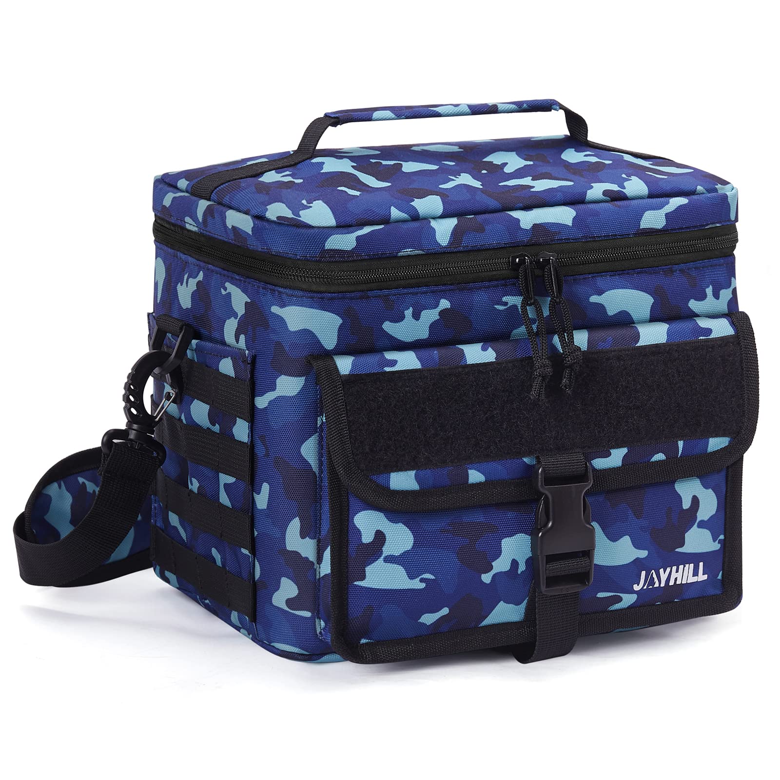 Insulated Lunch Bag for Men - Large Capacity Tactical Cooler Bag with Shoulder Strap, Leakproof Lunch Box for Work, School, Picnic & Outdoor Activities - Sea Camo Design - Perfect for Office, Construction Site, Hiking and Camping