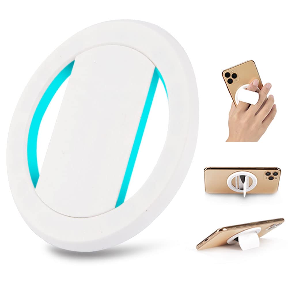 Snap Phone Grip Elastic Cell Phone Holder Strap - 360° Rotation Ultra-Thin Ring Kickstand Loop Stand for iPhone, Samsung, and More (White) - Perfect for Selfies, Videos, and Hands-Free Viewing