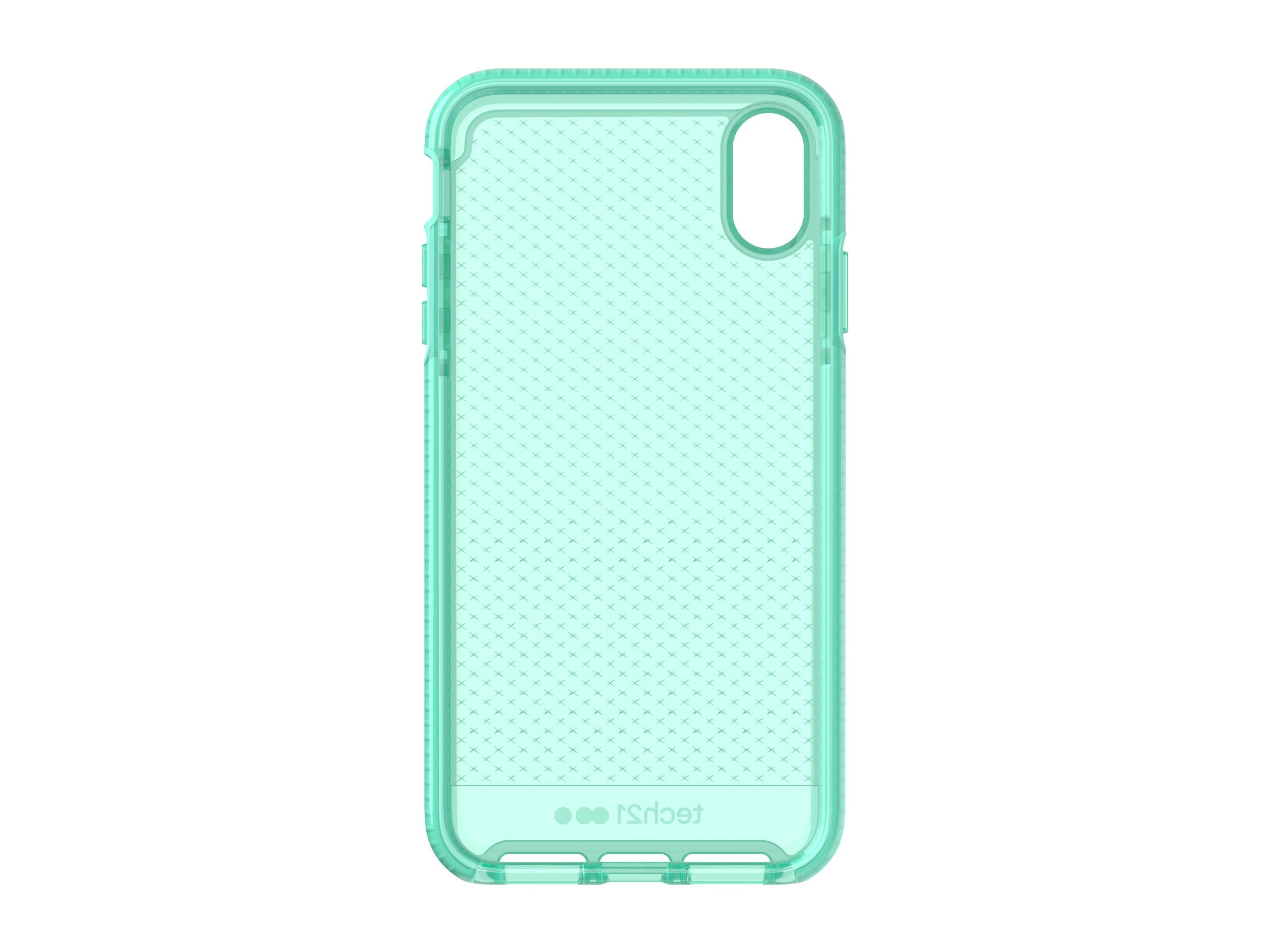 Tech21 Evo Check Protective Case for Apple iPhone Xs Max - Shockproof & Slim Design, Neon Aqua Color - Perfect for Outdoor Activities, Travel & Daily Use