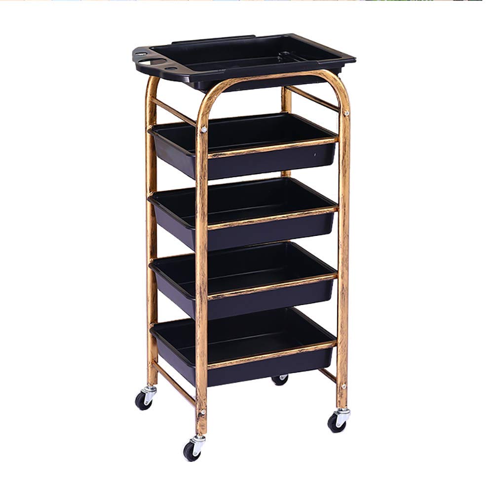 **MERTNK Foldable Storage Hand Truck - 15kg Capacity Rolling Cart with Drawer & Hair Dryer Holder for Kitchen, Salon, Spa - Portable Utility Trolley for Home & Commercial Use**