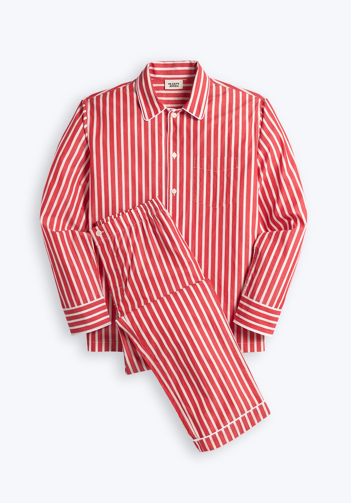 Henry Red Breton Stripe Pajama Set - Soft & Comfortable Sleepwear for Men & Women - Perfect for Lounging, Sleeping & Relaxing at Home