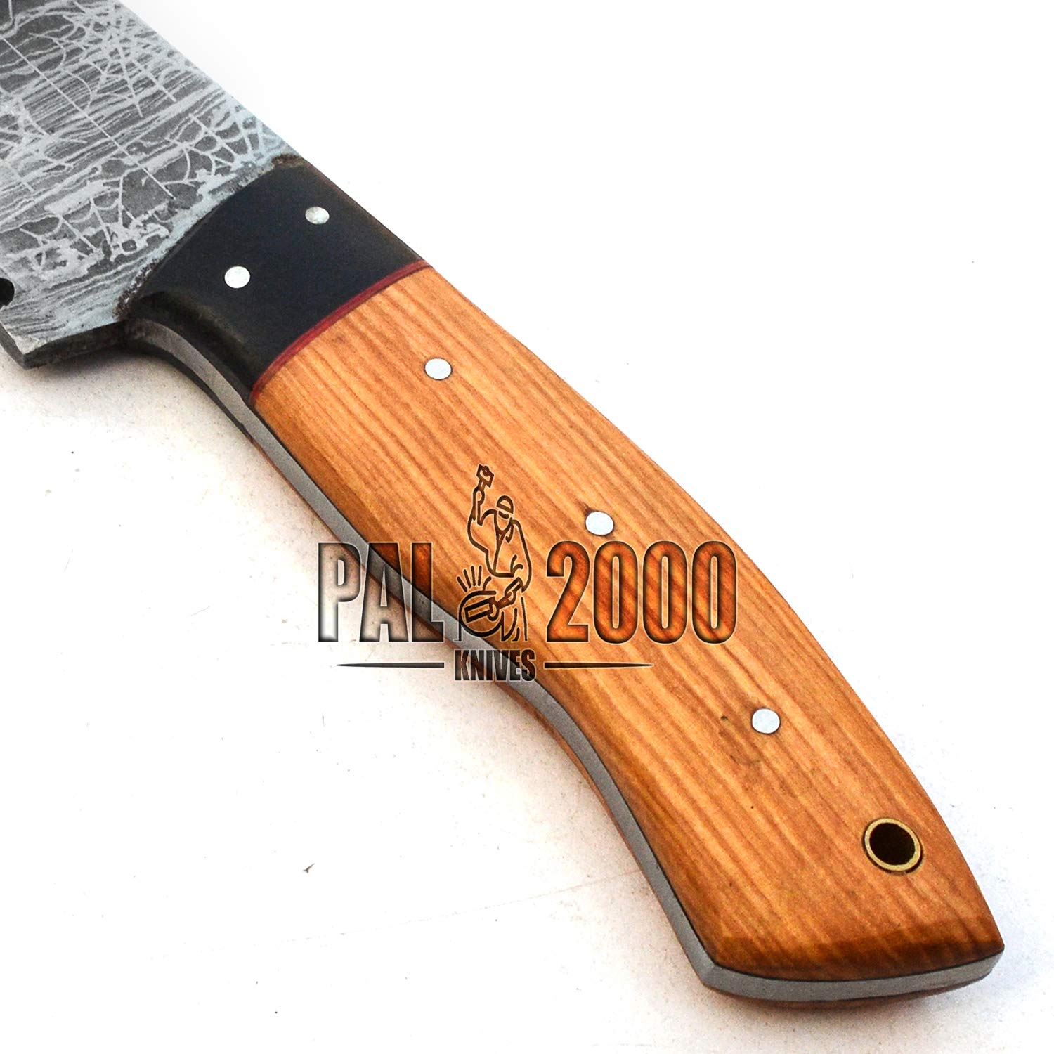 Premium Damascus Steel Custom Knives - Handcrafted Chef Knife with Leather Sheath (SNTS-9729) - Perfect for Outdoor Camping, Hunting & Kitchen Use