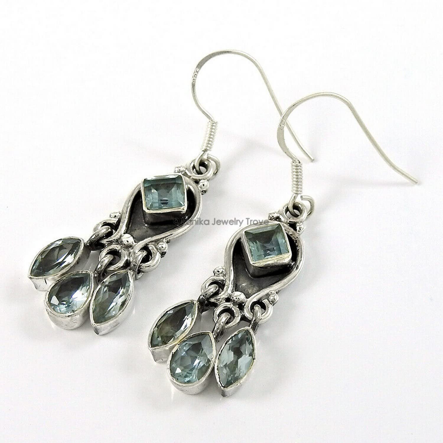 925 Sterling Silver Green Amethyst Dangle Hook Earrings for Women - Elegant Jewelry Gift for Birthday, Anniversary & Special Occasions