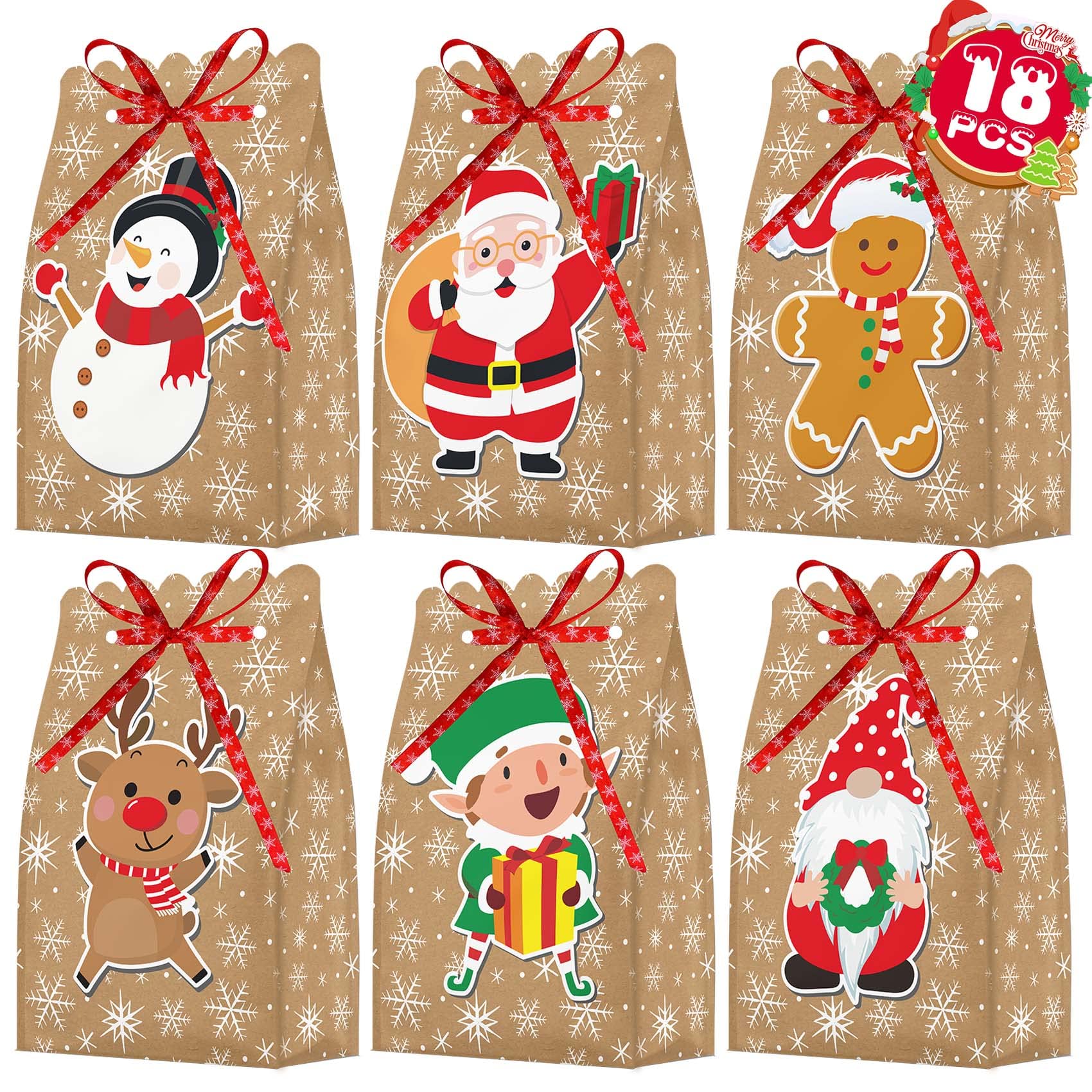 Funnlot Christmas Small Gift Boxes & Bags Bulk Set - Mini Holiday Candy Treat Bags, Party Favors, Stocking Stuffers for Xmas Gifts, Decorations (Perfect for Classroom Exchanges, Office Parties & Secret Santa)