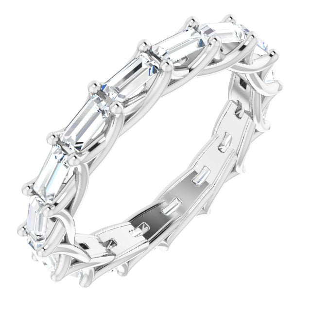 2.24 Carat Straight Baguette Diamond Eternity Band Ring for Women - Wedding, Anniversary & Special Occasion Jewelry Gift