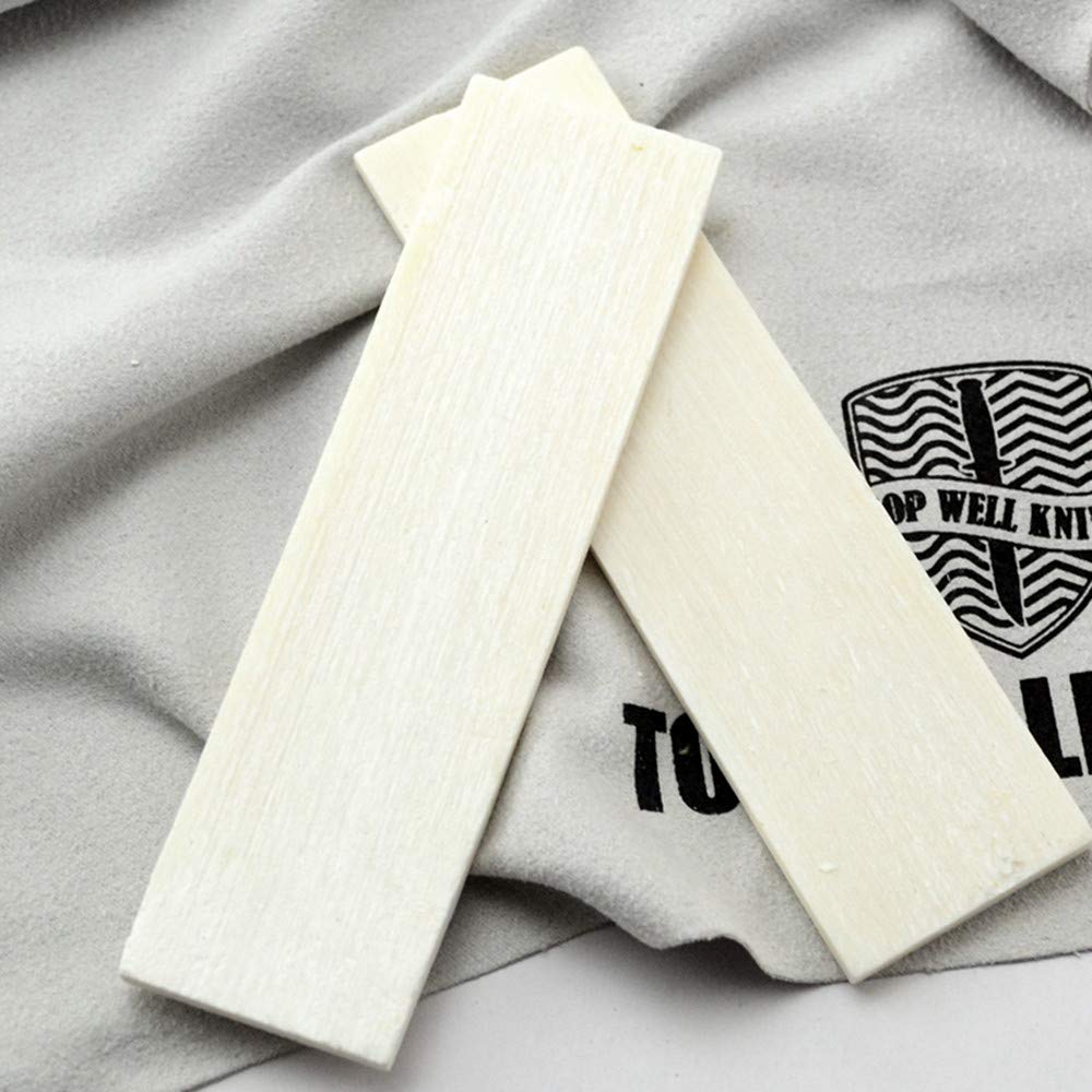 2-Piece Natural Bovine Bone Knife Handle Scales for DIY Knife Making - 3.74