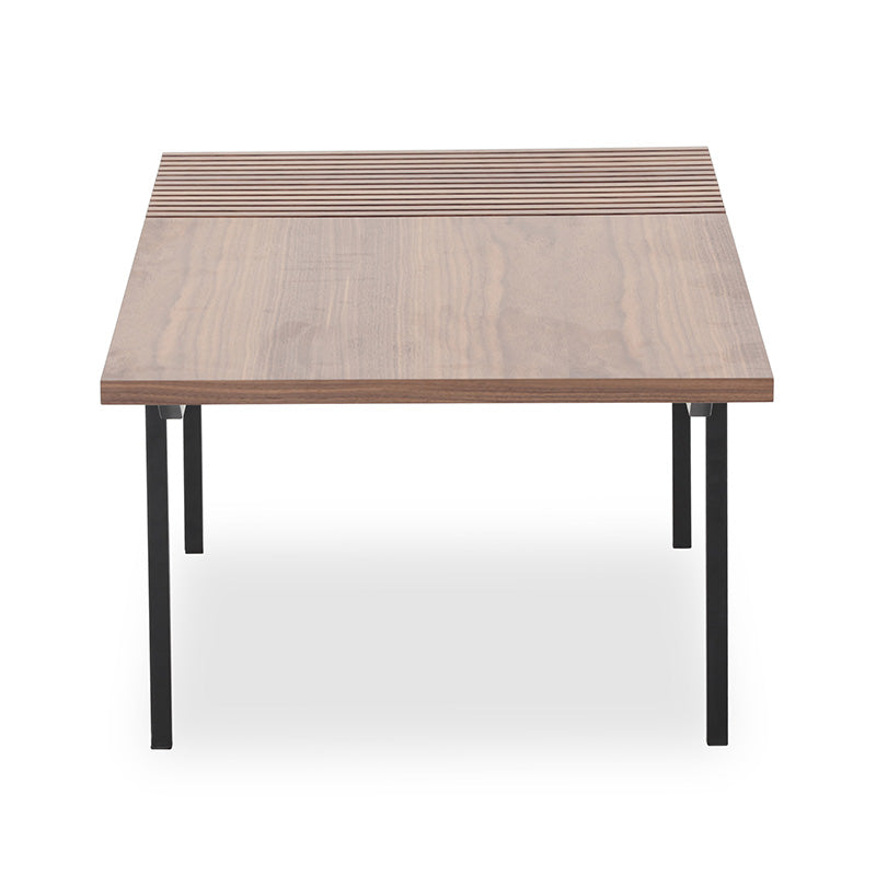 TOZZI 47 Inch Rectangular Coffee Table - Solid Walnut & Black Finish - Modern Living Room Center Table for Small Spaces & Home Decor