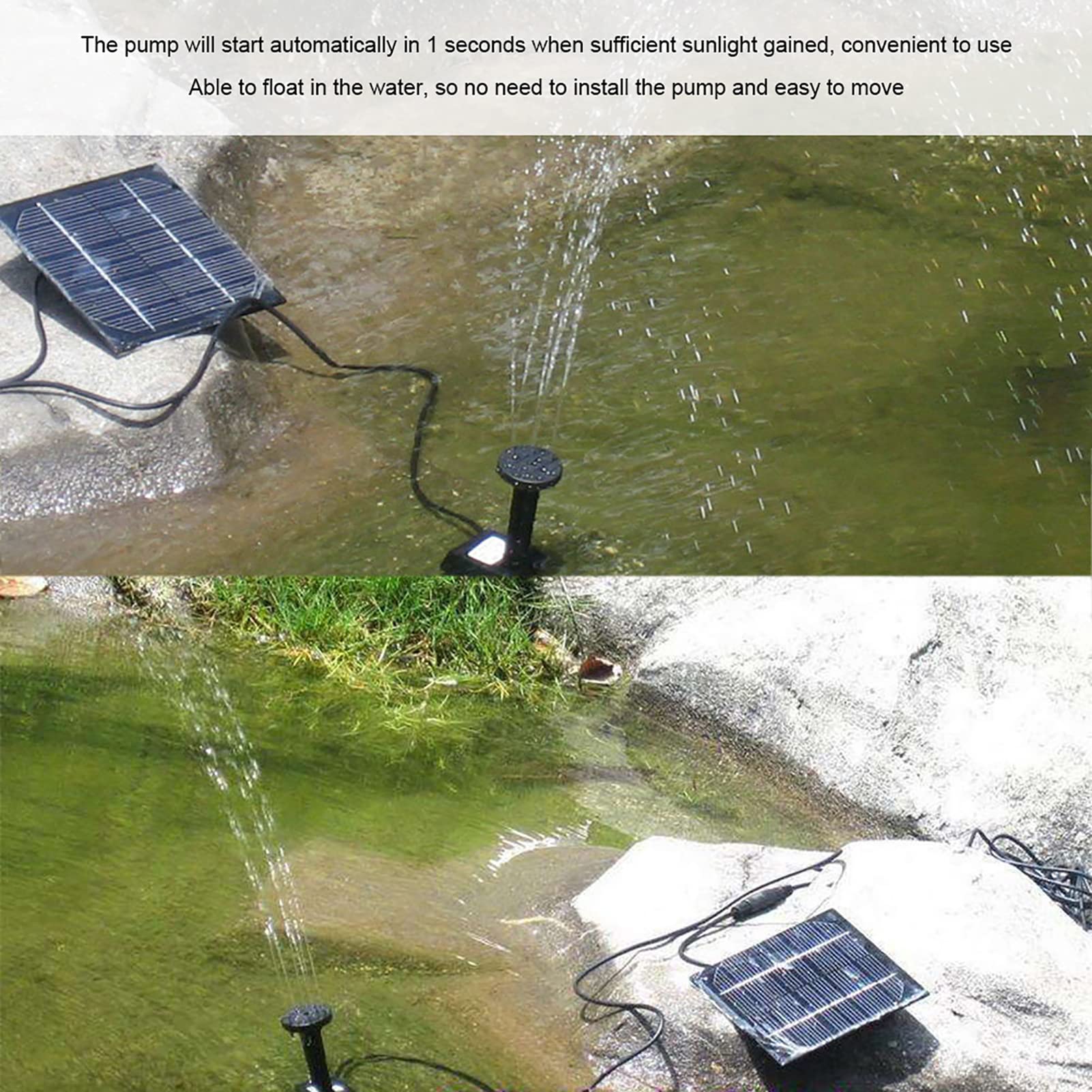 Solar Powered Water Fountain Pump Kit for Outdoor Use - Solar Panel Fountain with Stake for Bird Bath, Pond, Garden, Pool, Fish Tank & Yard Decor | Perfect for Patio, Backyard Landscaping & Water Features