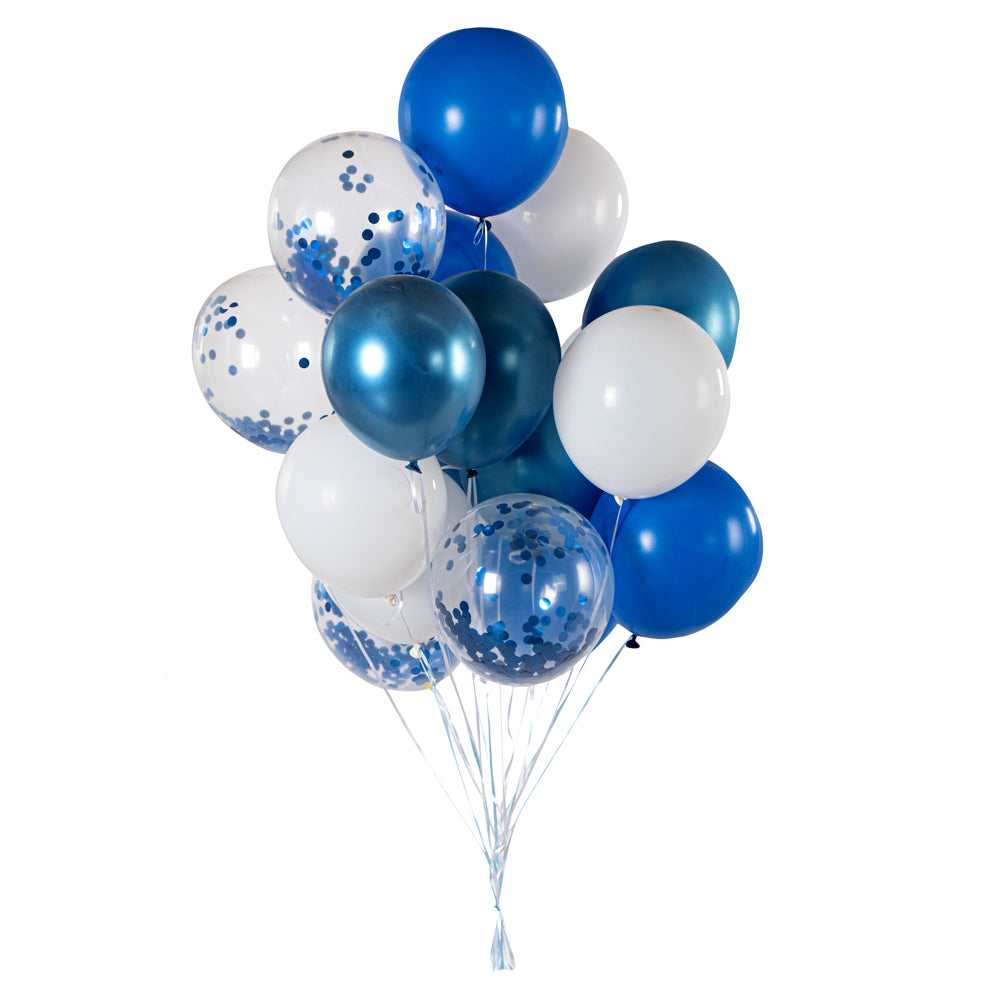 Balloonify Blue Confetti Balloon Set - 20 Pieces Party Decorations for Birthdays, Weddings & Baby Showers | Premium Latex Balloons in Bulk (1 Count Box)
