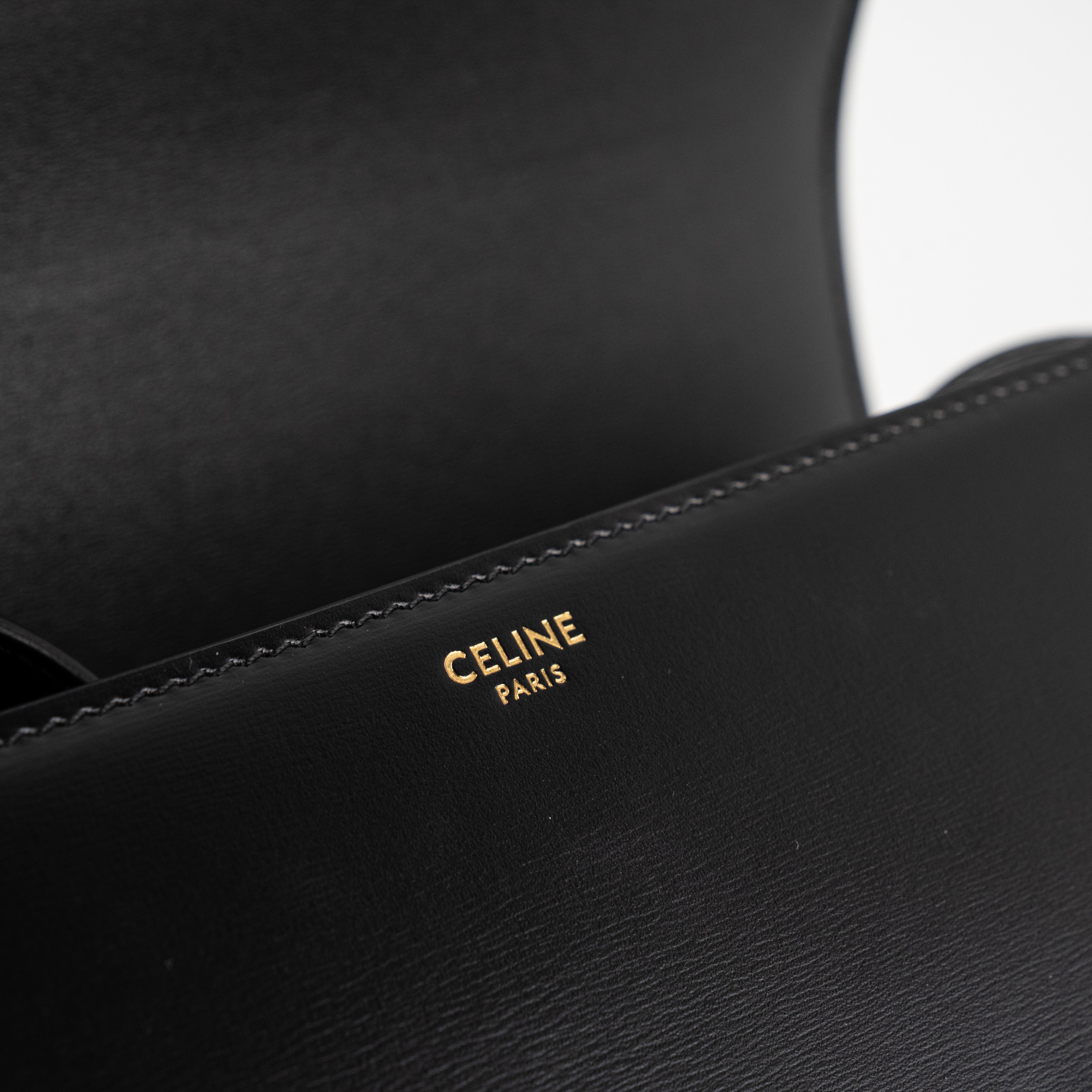 Celine Triomphe Medium Black Leather Crossbody Bag for Women | Luxury Designer Handbag for Everyday Use, Work & Evening Out