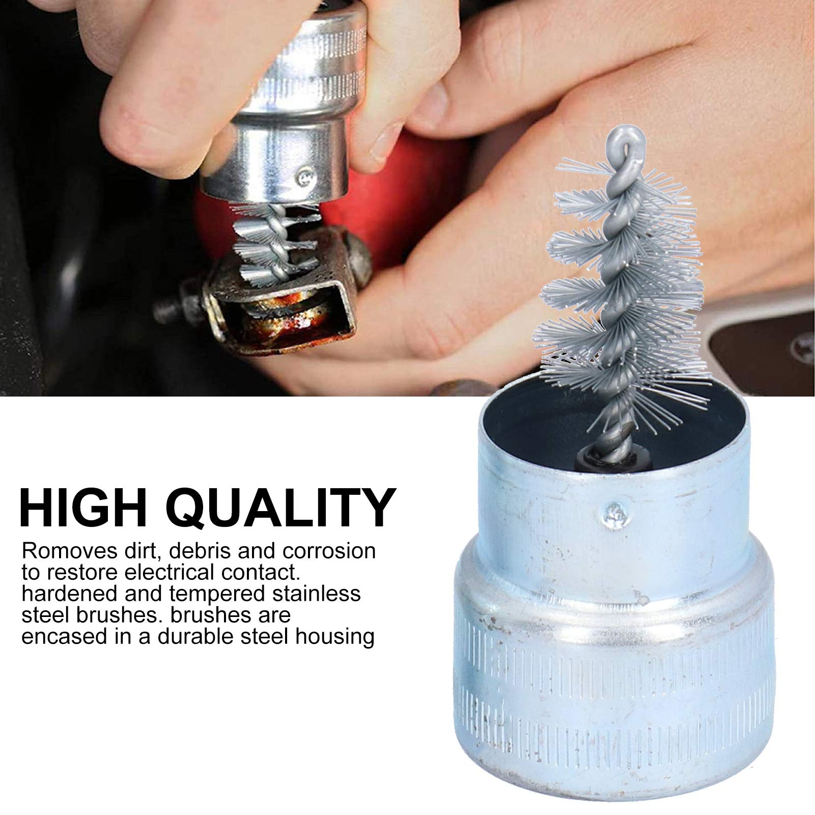 10pcs Battery Terminal Cleaner Brush - Heavy Duty Car Battery Post & Terminal Cleaning Tool for Corrosion & Dirt Removal - Perfect for Auto Maintenance, DIY Car Repair & Marine Battery Care