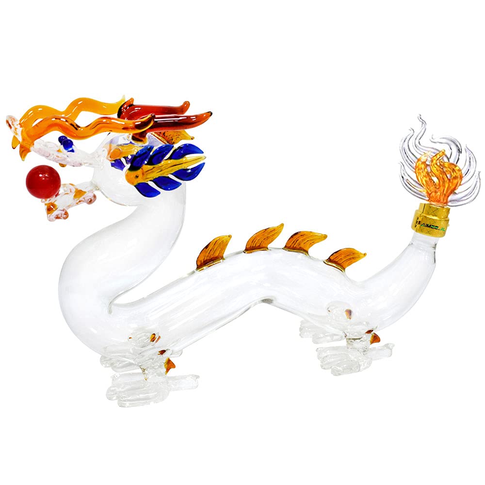 Aimee-JL 500ML/1000ML/1500ML Premium Dragon Whiskey Decanter Set for Liquor, Scotch, Bourbon, Vodka - Elegant Glass Carafe with Gift Box (1000ml) - Perfect for Home Bar, Dinner Parties & Whiskey Enthusiasts