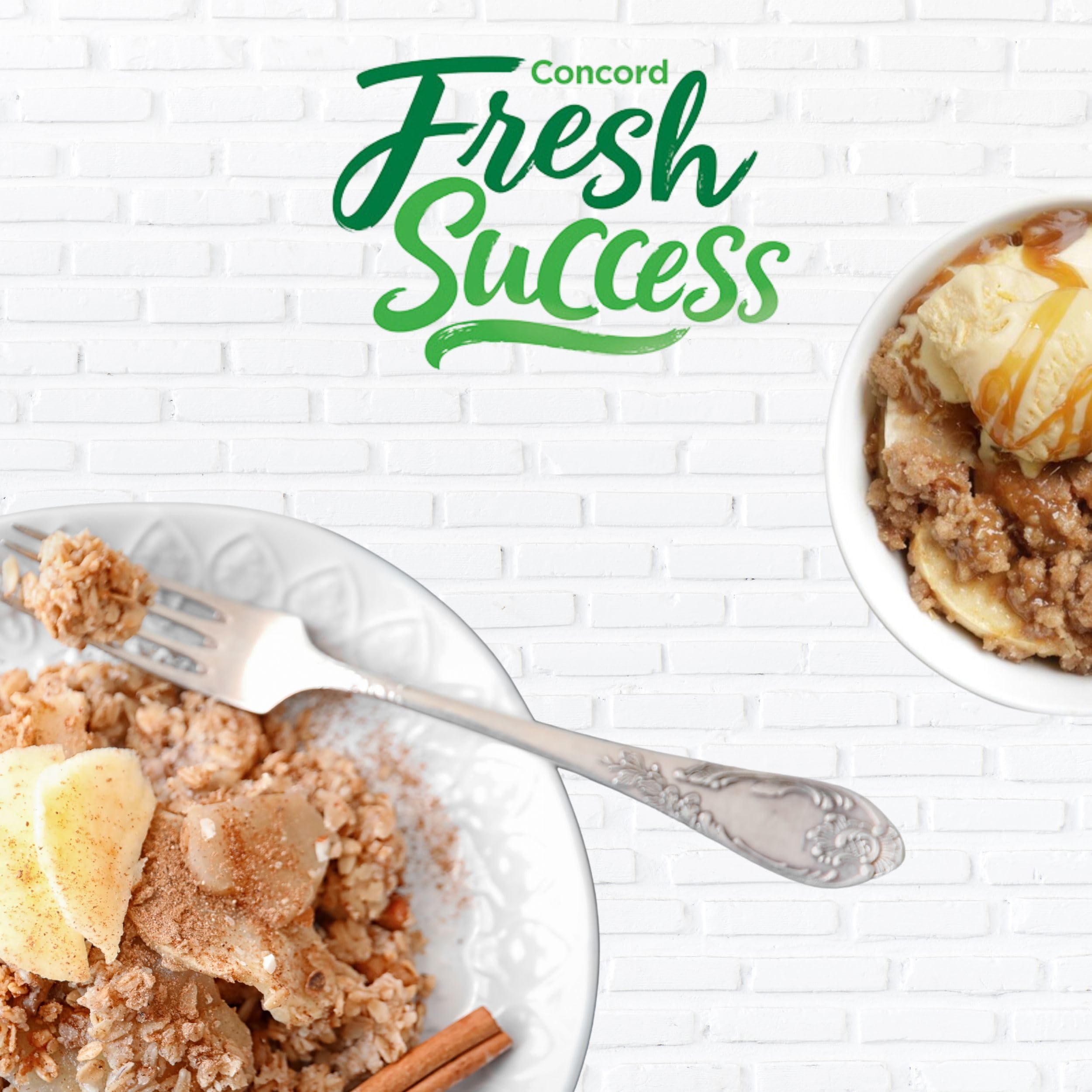 Concord Foods Apple Crisp Mix - Easy-to-Make Dessert with Ready-to-Use Ingredients, Sweet & Tender Fruit Filling with Buttery Cinnamon Crumb Topping (8.5 oz, Pack of 2) - Perfect for Fall Baking, Holiday Desserts & Family Gatherings