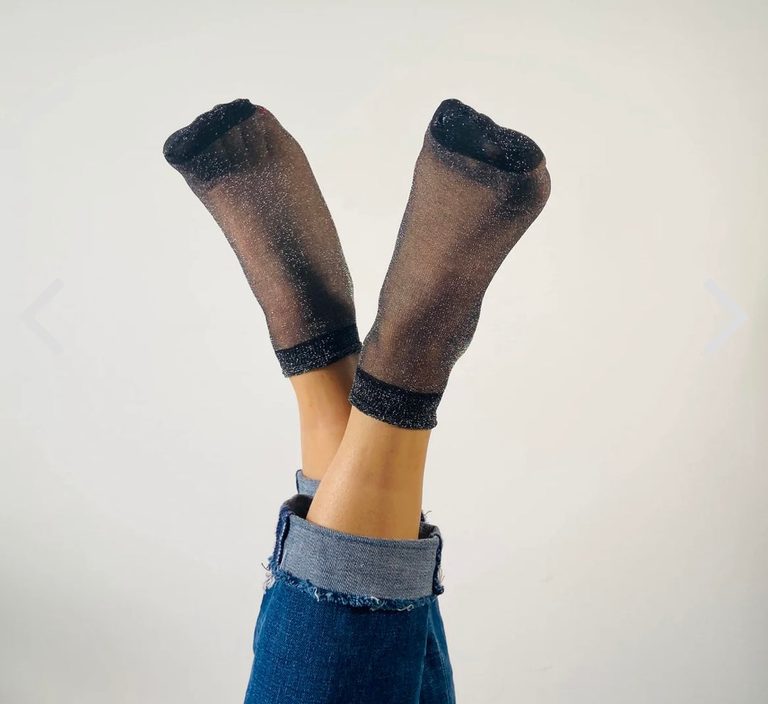 Shimmery Sockettes - Glitter Ankle Socks for Women | Comfortable & Stylish for Parties, Weddings & Everyday Wear