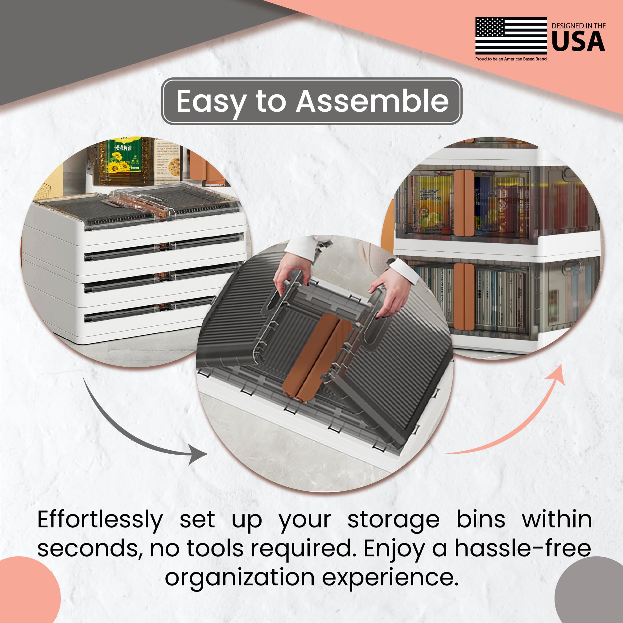 Wondersome Collapsible Storage Bins - 3-Pack Extra Large 19-Gallon/76-Quart Foldable Organizer Bins with Wheels for Clothes, Shoes, Bedroom & Office - Stackable Space Saving Storage Containers - US Brand | Perfect for Closet Organization, Seasonal Storage & Home Decluttering