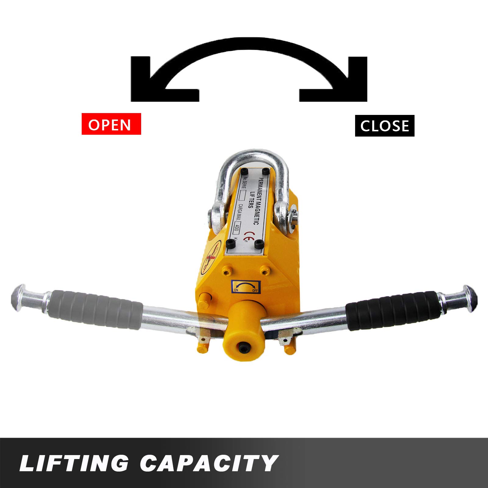 Heavy Duty 1320lbs Permanent Magnetic Lifter - 600KG Steel Lifting Magnet with Handle for Industrial Material Handling | Workshop, Warehouse & Construction Site Use