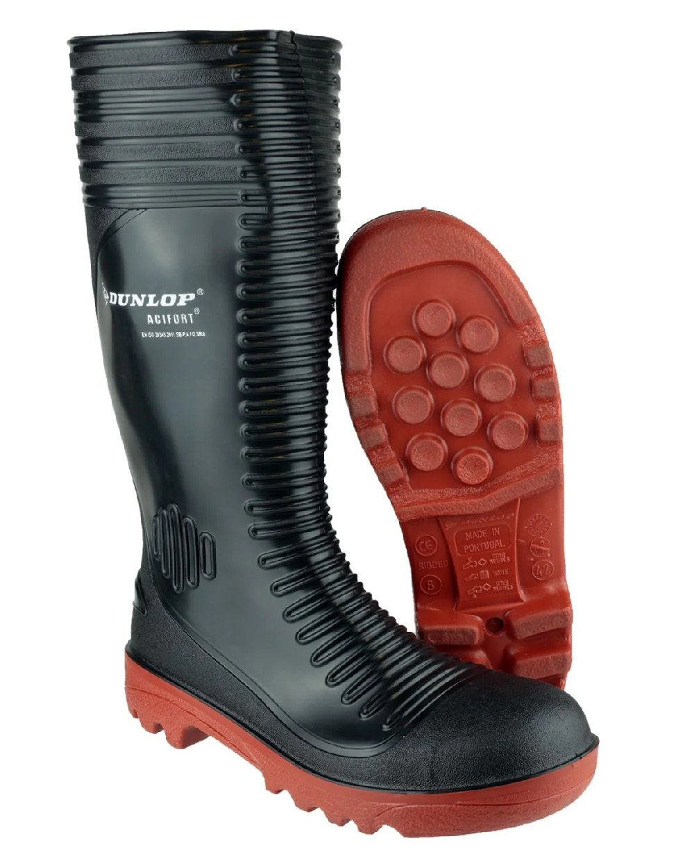 Dunlop Acifort Ribbed Full Safety Wellingtons - Waterproof Work Boots for Men & Women - Heavy Duty Rubber Boots for Construction, Farming, Gardening & Outdoor Use