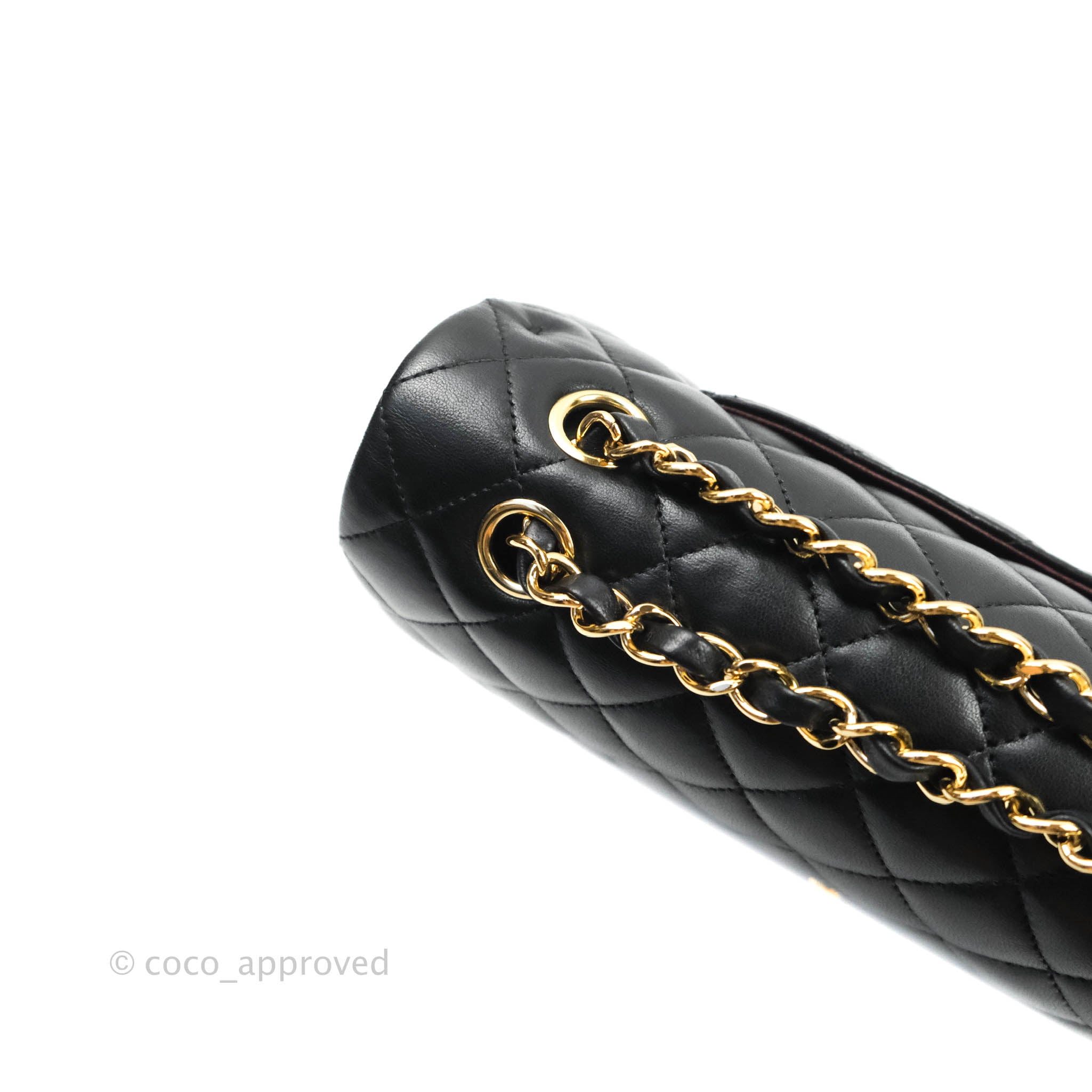 Chanel Classic Medium Double Flap Bag Black Lambskin Leather with Gold Hardware - Luxury Handbag for Women, Perfect for Evening Events & Special Occasions