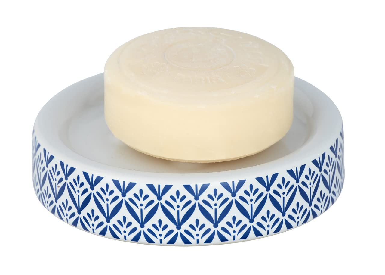 WENKO Ceramic Soap Dish Lorca 11x11cm - Blue for Bathroom