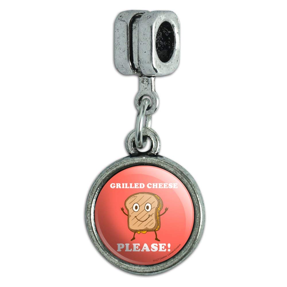 GRAPHICS & MORE Funny Grilled Cheese Sandwich Charm Bead Bracelet - Italian European Style Humor Jewelry for Food Lovers & Sandwich Enthusiasts - Perfect Gift for Kitchen Decor & Casual Wear