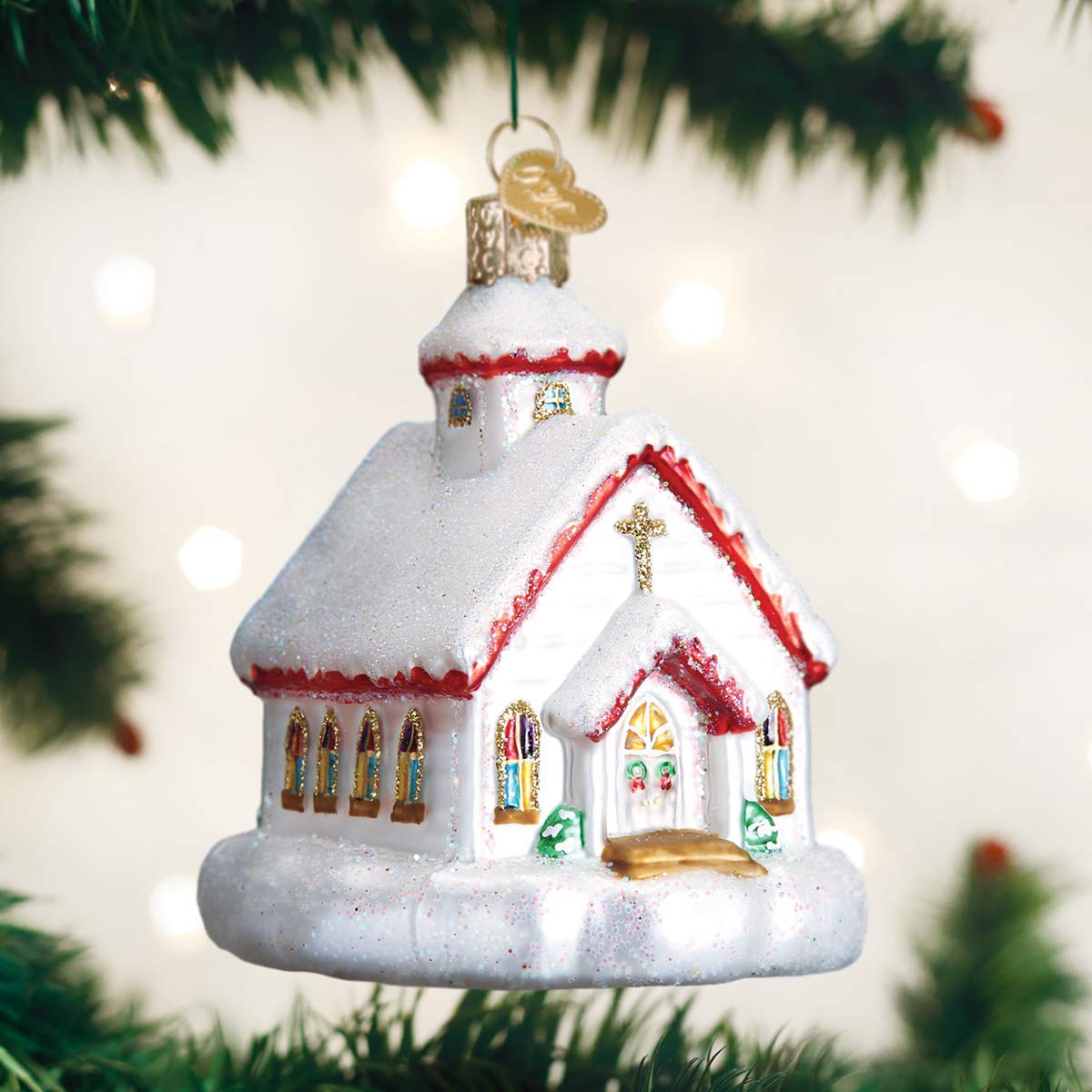 Old World Christmas Glass Blown Ornament - Handcrafted Country Church Holiday Decoration (20095) | Perfect for Christmas Tree, Gift Giving & Holiday Home Decor