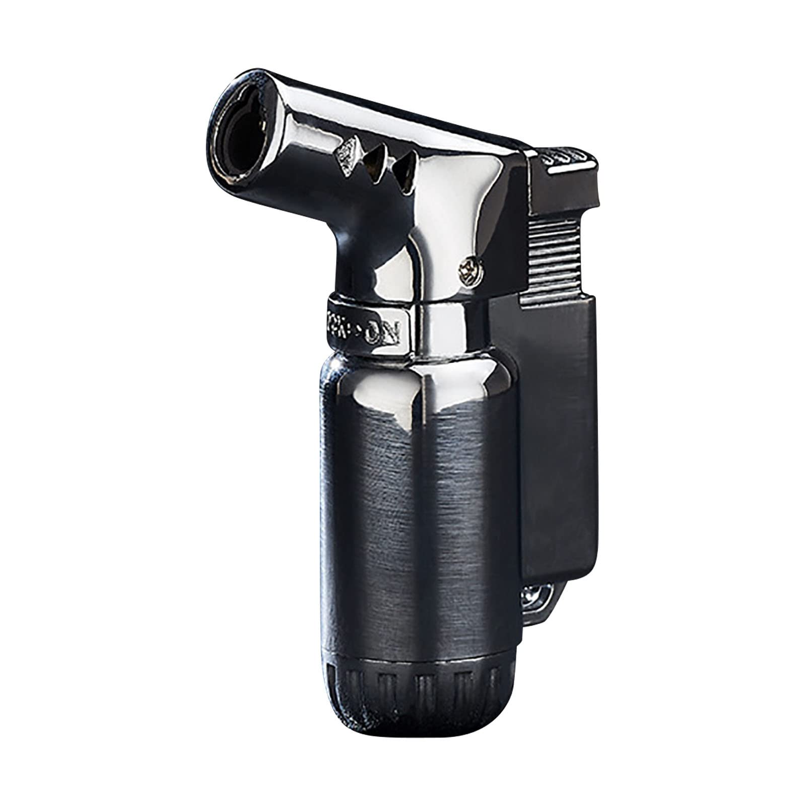 Hstore Life Portable Butane Torch Lighter - Refillable Metal Windproof Jet Flame Lighter for Kitchen, BBQ, Baking, Camping & Outdoor Activities (Silver)