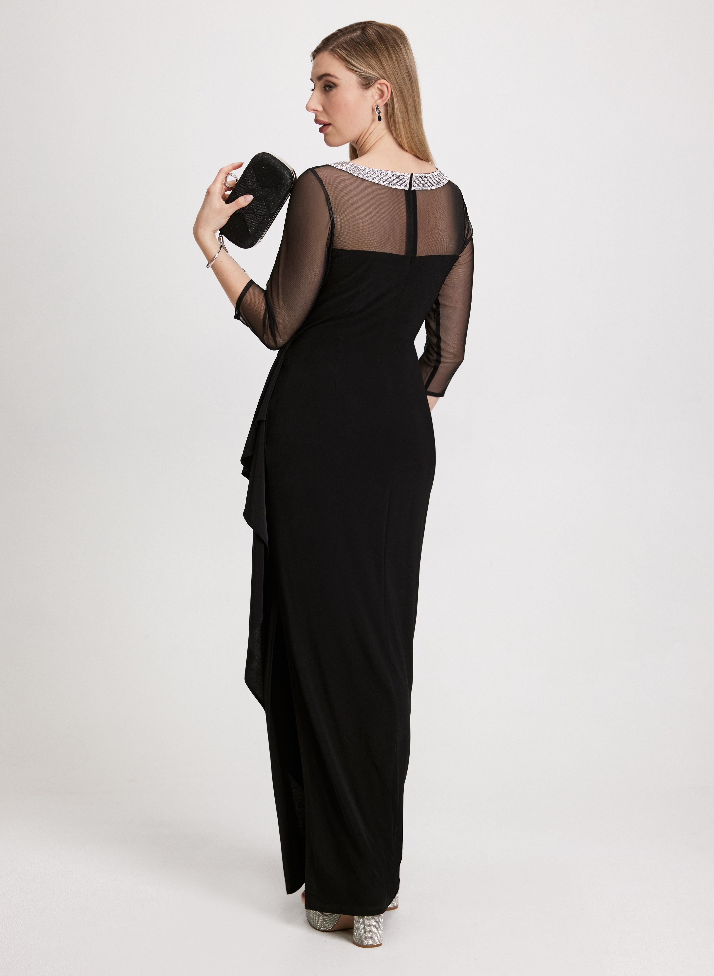 Embellished Neckline Jersey Dress for Women - Elegant & Comfortable Summer Casual Wear - Perfect for Parties, Dates & Office Outfits