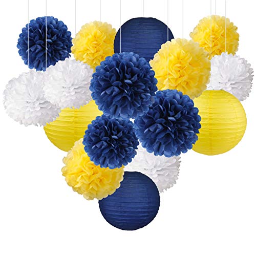 White-yellow-navy Blue