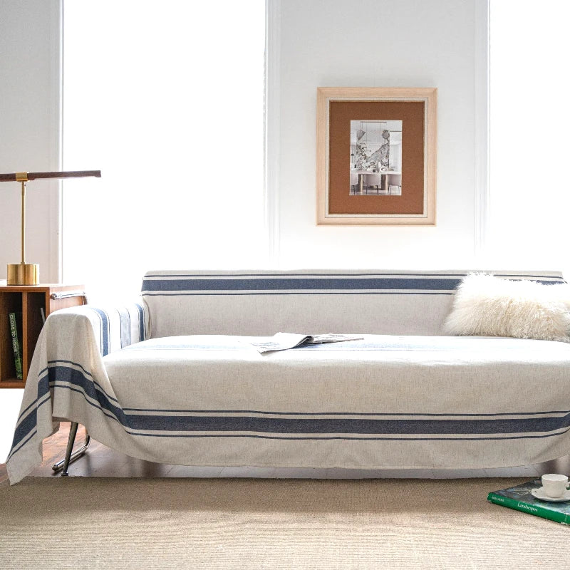 Nicole Coastal Breeze Geometric Sofa Cover - Stylish Stretchable Couch Slipcover for Living Room, Sectional, Loveseat - Perfect for Home Decor, Pet Protection & Furniture Refresh