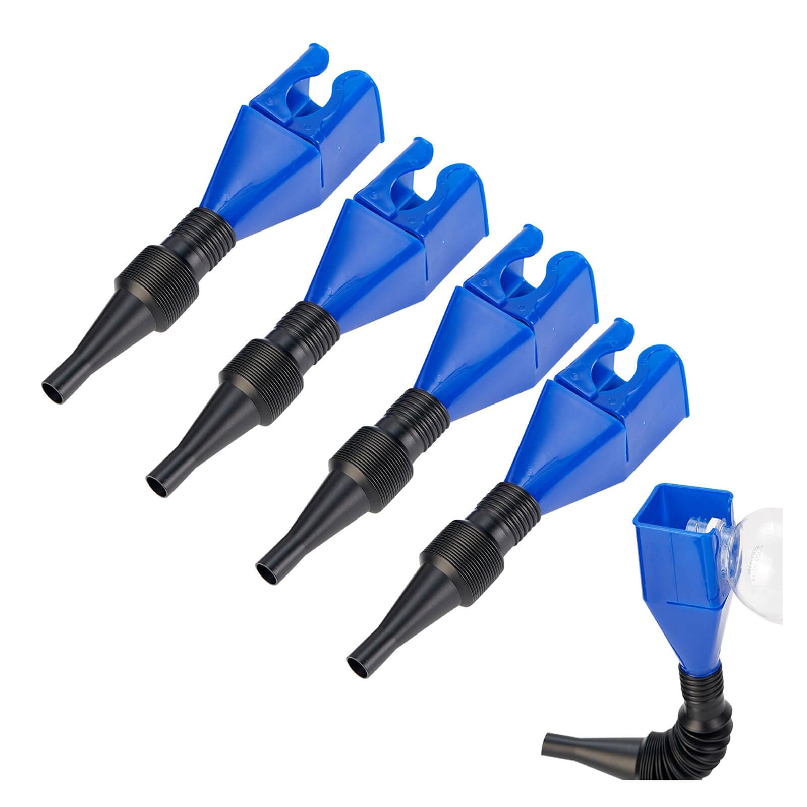 Retractable Snap Funnel for Automotive Fuel & Oil - Flexible Draining Tool with Universal Plastic Clasp - Perfect for Cars, Motorcycles & DIY Maintenance