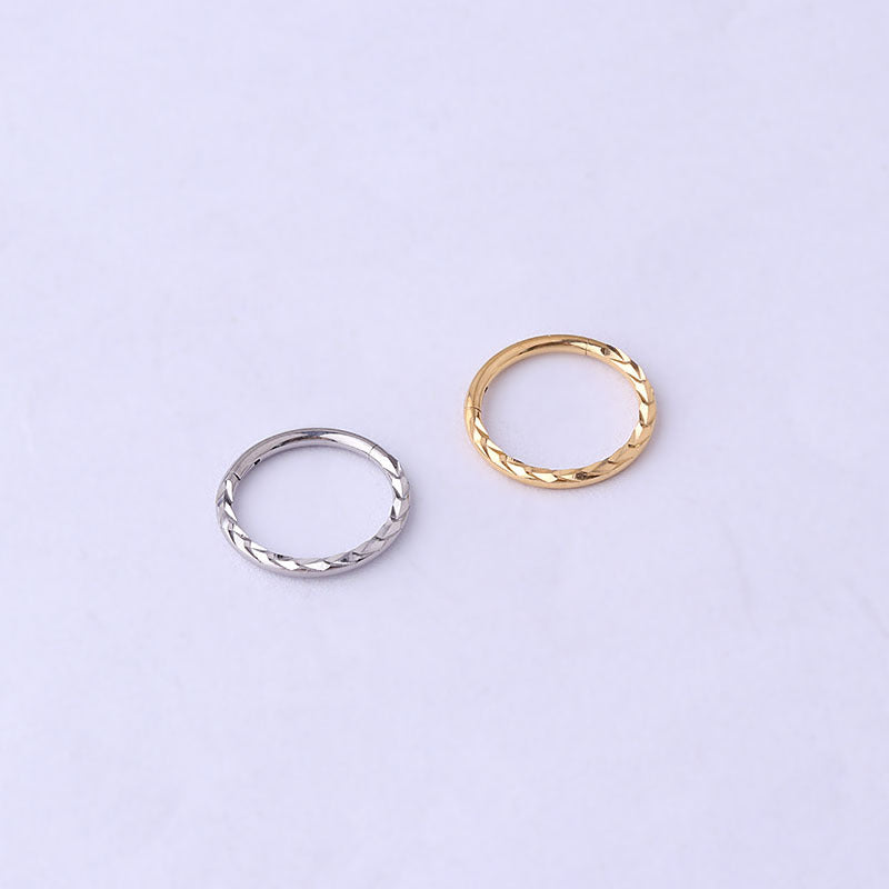 16G Minimalist Surgical Steel Plaid Nose Ring - Hypoallergenic Body Jewelry for Women | Perfect for Everyday Wear, Piercing Healing & Fashion Accessories
