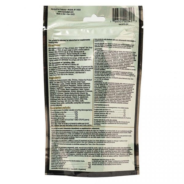 Original Duk Soup Mix for Ferrets by Marshall Uncle Jim | High-Protein Ferret Food Supplement | Perfect for Picky Eaters & Digestive Health