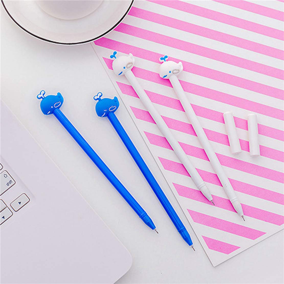Colorful Kawaii Animal Fish Whale Gel Pens - 6PCS Cute Stationery for Office, School & Journaling - Smooth Writing Gel Ballpoint Pens for Note Taking, Doodling & Gift Giving