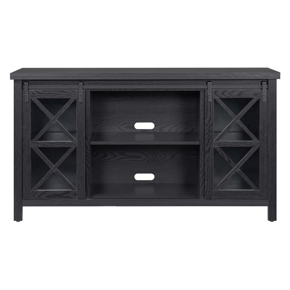 Black Grain Clementine Rectangular TV Stand for 65 Inch TVs - Modern Entertainment Center for Living Room, Bedroom & Home Theater