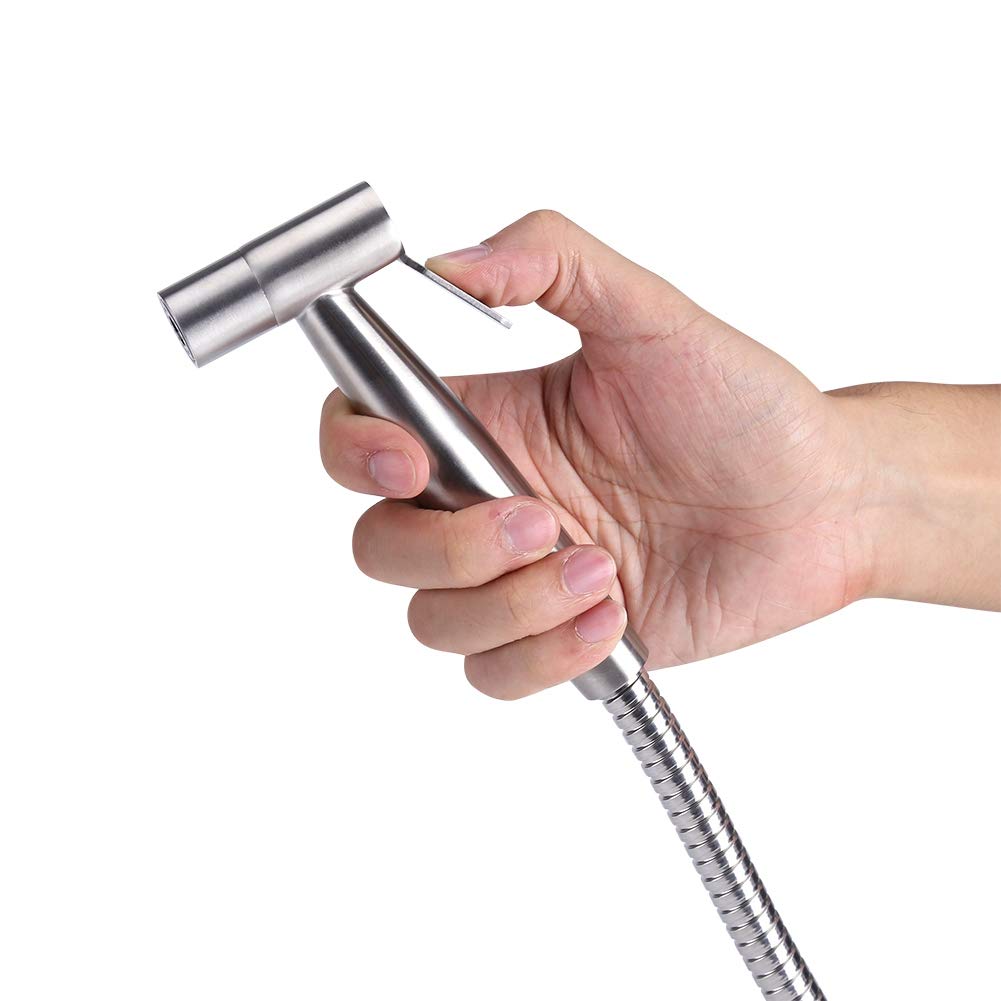Zerodis 3Pcs Stainless Steel Handheld Bidet Sprayer Set with Hose & Holder - Toilet Washing Shower Kit (G1/2in) for Hygienic Cleaning & Bathroom Upgrade | Perfect for Modern Bathrooms, RVs & Tiny Homes