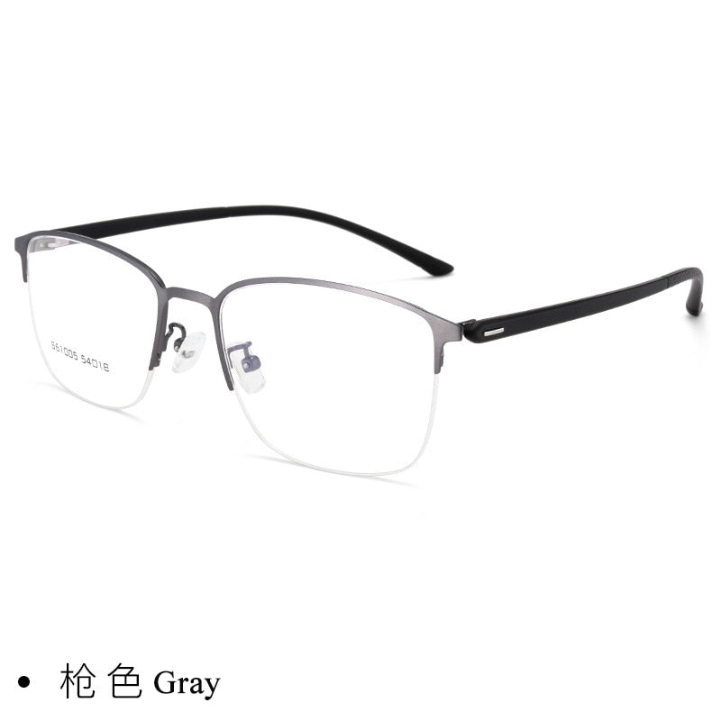 Bclear Men's Full Rim Titanium Alloy Square Eyeglasses Frame 61005 - Lightweight Durable Glasses for Work, Reading & Fashion