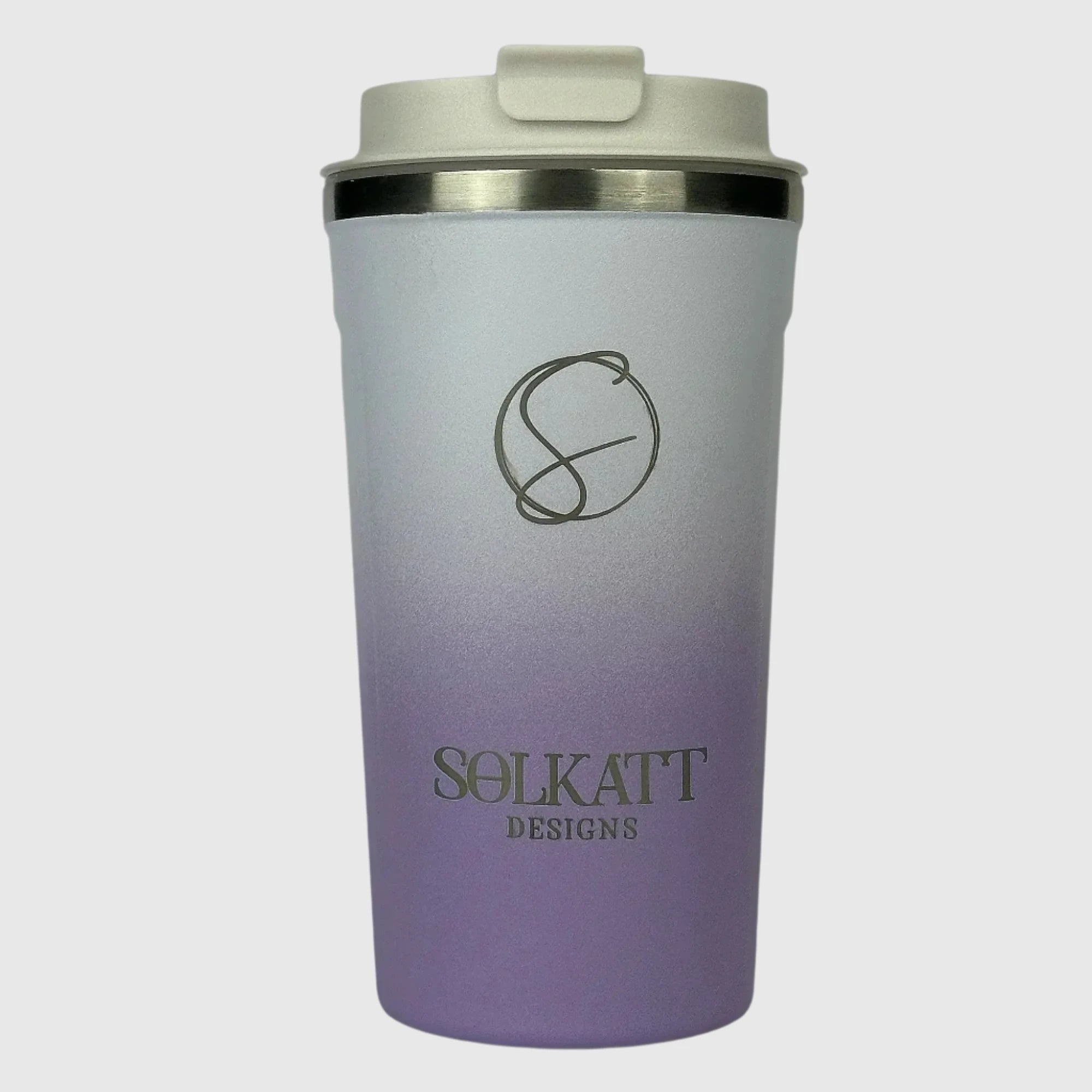 Lavender Lilac Insulated Travel Coffee Cup - 500ml Stainless Steel Vacuum Flask - Keeps Hot/Cold for Hours - Perfect for Commuting, Camping & Office Use