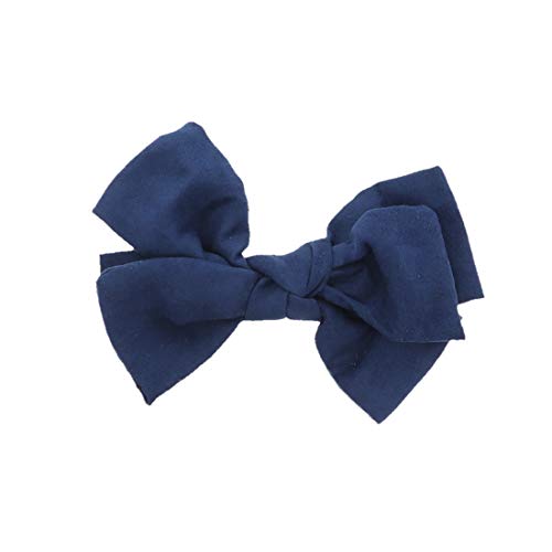 Navy Suede Bow Clip Small Hair Bow for Girls, Women, Bridal, Wedding, Prom, Party Accessories