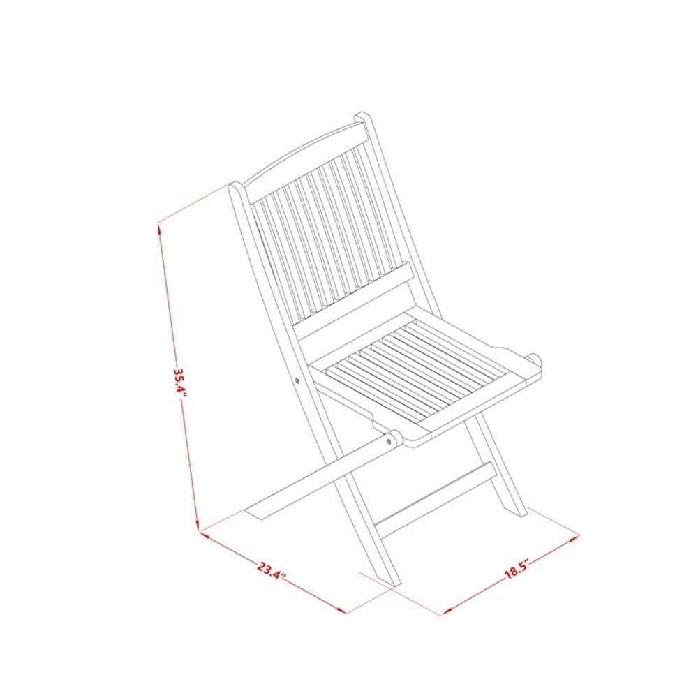 East West Furniture 5-Piece Patio Dining Set - 36x66 Inch Acacia Wood Outdoor Table with 2 Folding Arm Chairs & 2 Side Chairs - Natural Oil Finish - Perfect for Backyard, Garden, Poolside & Outdoor Entertaining
