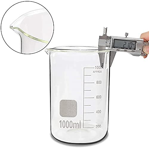 Premium 100ml Borosilicate Glass Measuring Beaker & Reagent Bottle Set with Leak-Proof Blue Screw Cap - 2-Pack for Chemistry Lab, Scientific Experiments, Kitchen Measuring & Professional Use - Ideal for Liquid Measurement, Mixing Solutions & Precise Pouring