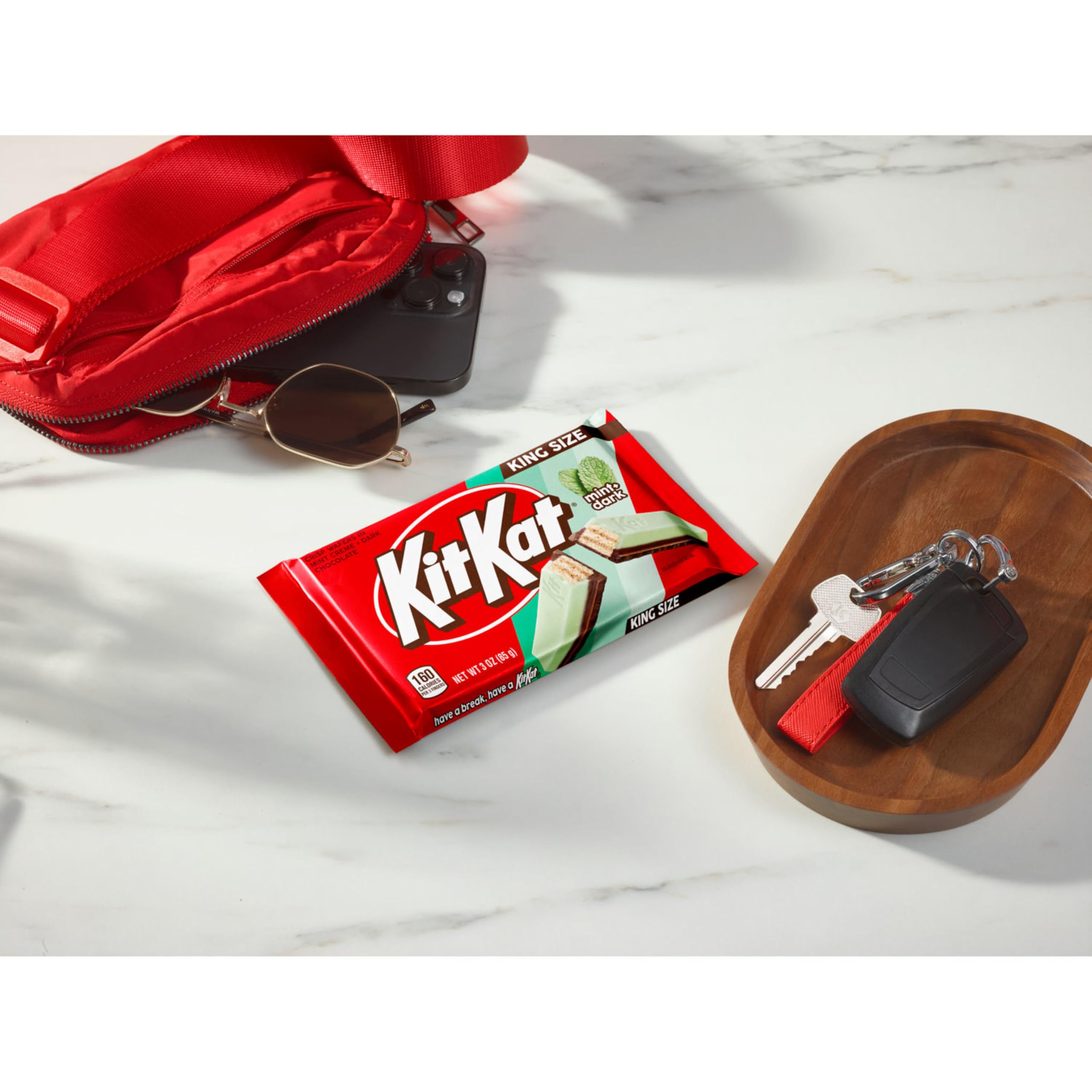 KIT KAT DUOS Dark Chocolate Mint Wafer Candy Bar - King Size 3 oz - Perfect for Snacking, Gifts & Dessert Lovers